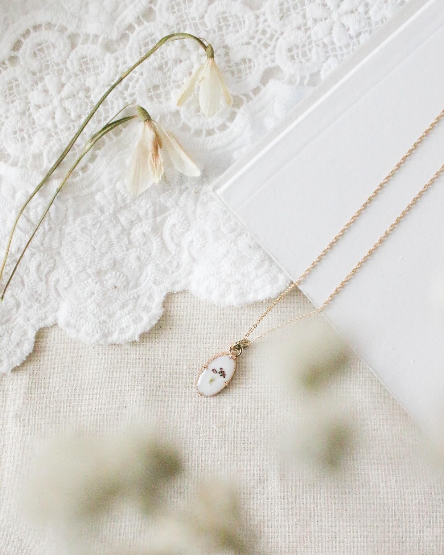 The Lydia Necklace (chocolate Queen Anne's lace)