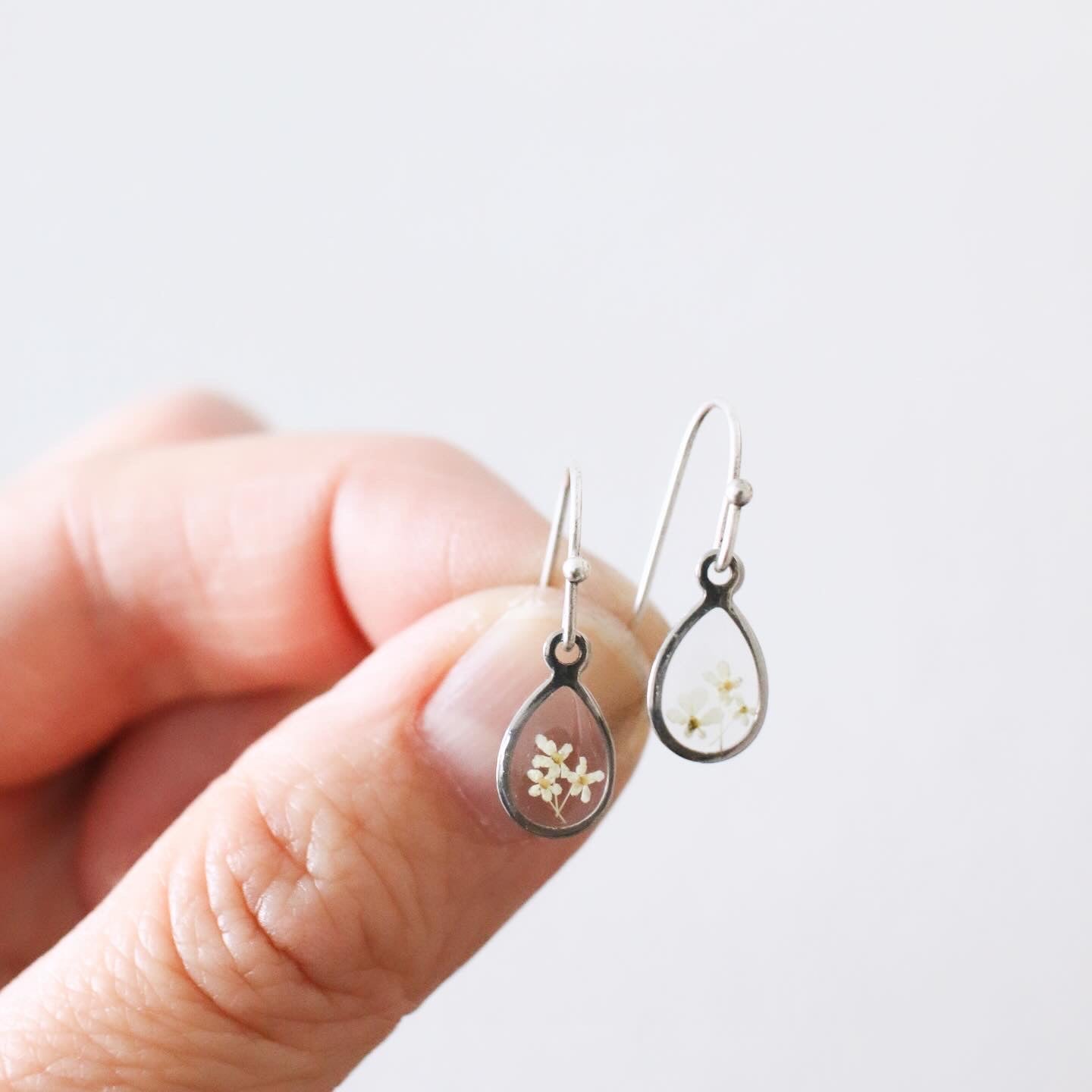 Raindrop French Hook Earrings in Silver