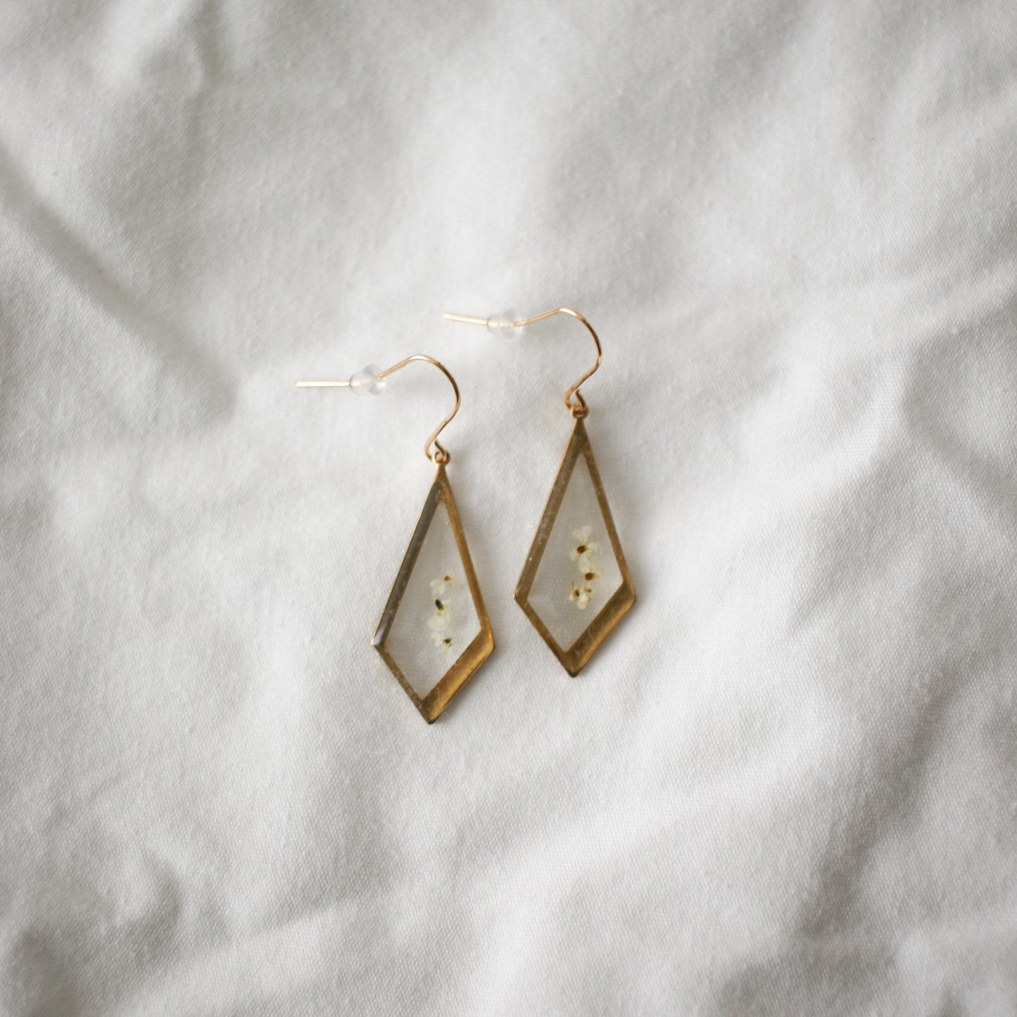 Diamond Earrings with Queen Anne's Lace
