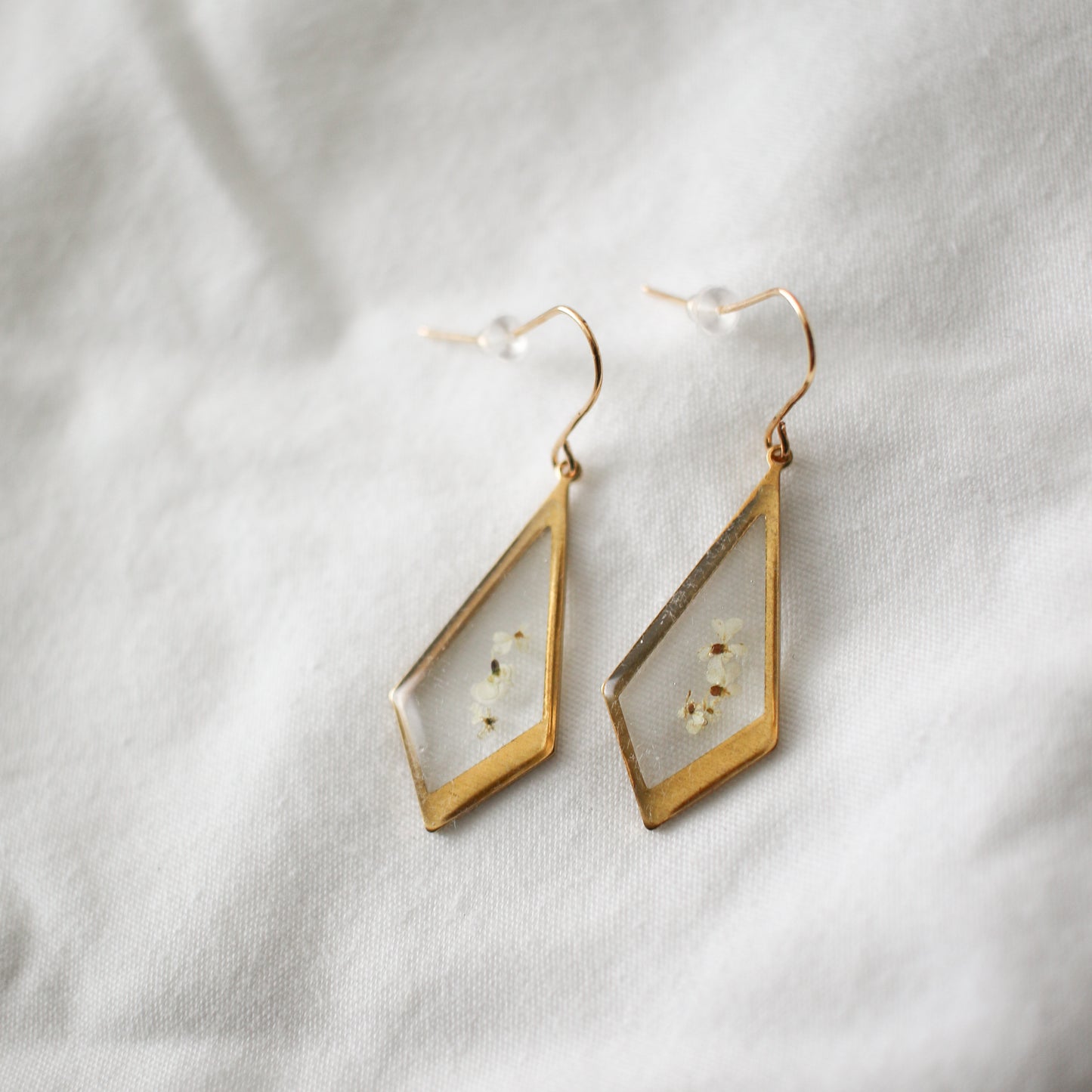 Diamond Earrings with Queen Anne's Lace
