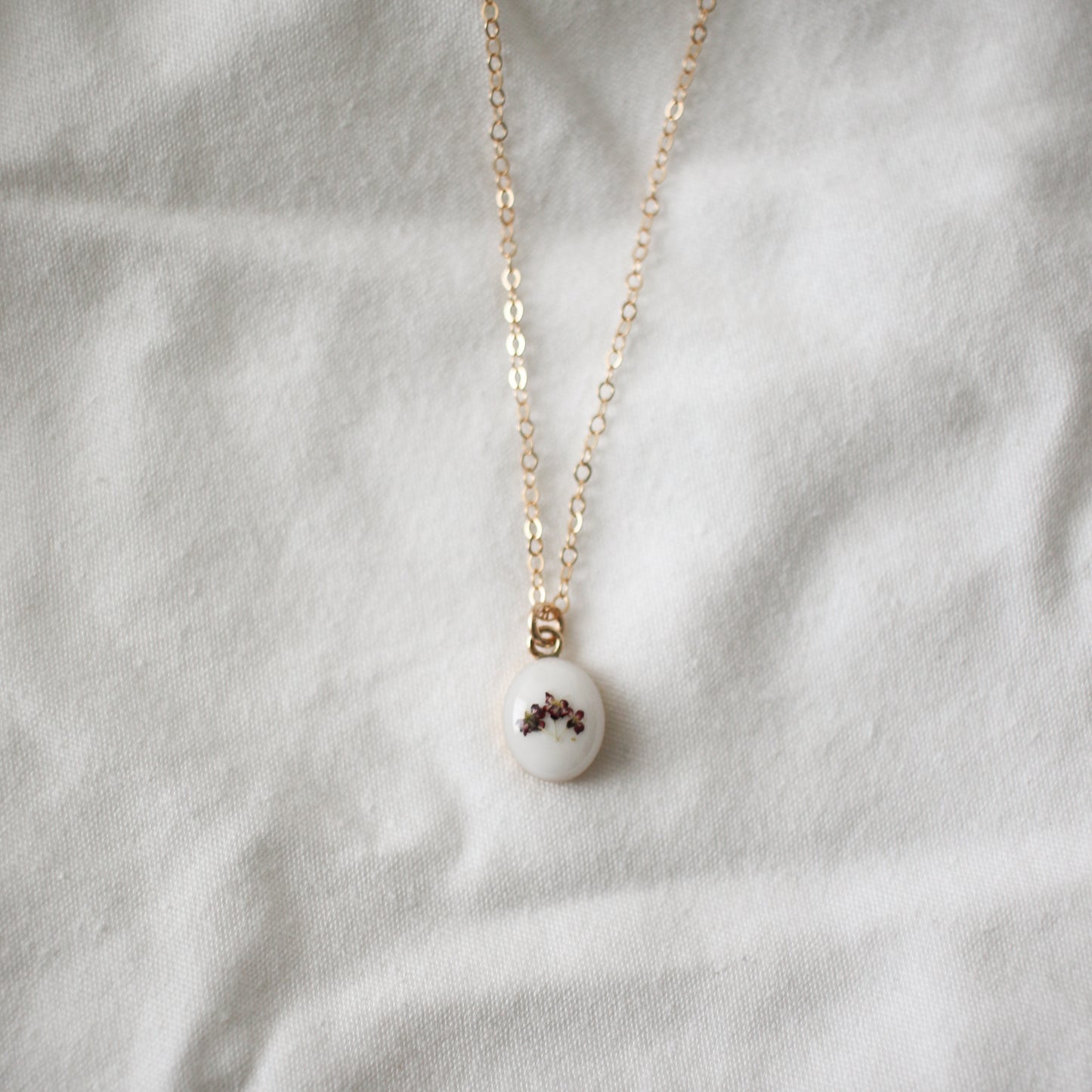 Chocolate Queen Anne's Lace Gold Filled Necklace