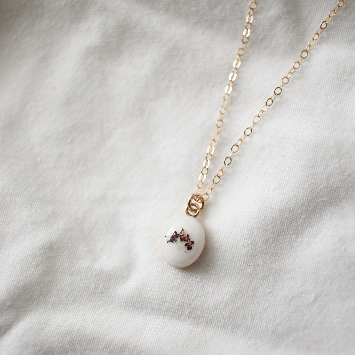 Chocolate Queen Anne's Lace Gold Filled Necklace