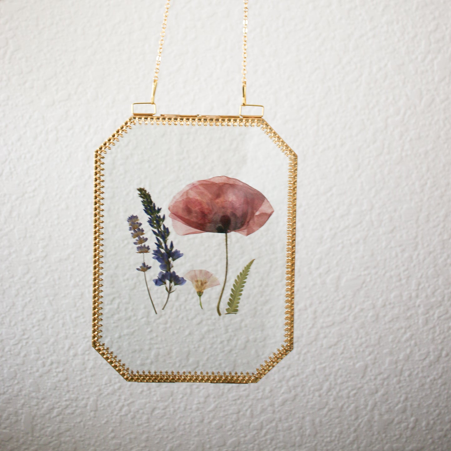 "Fields of Provence” Double Glass Hanging Framed Art