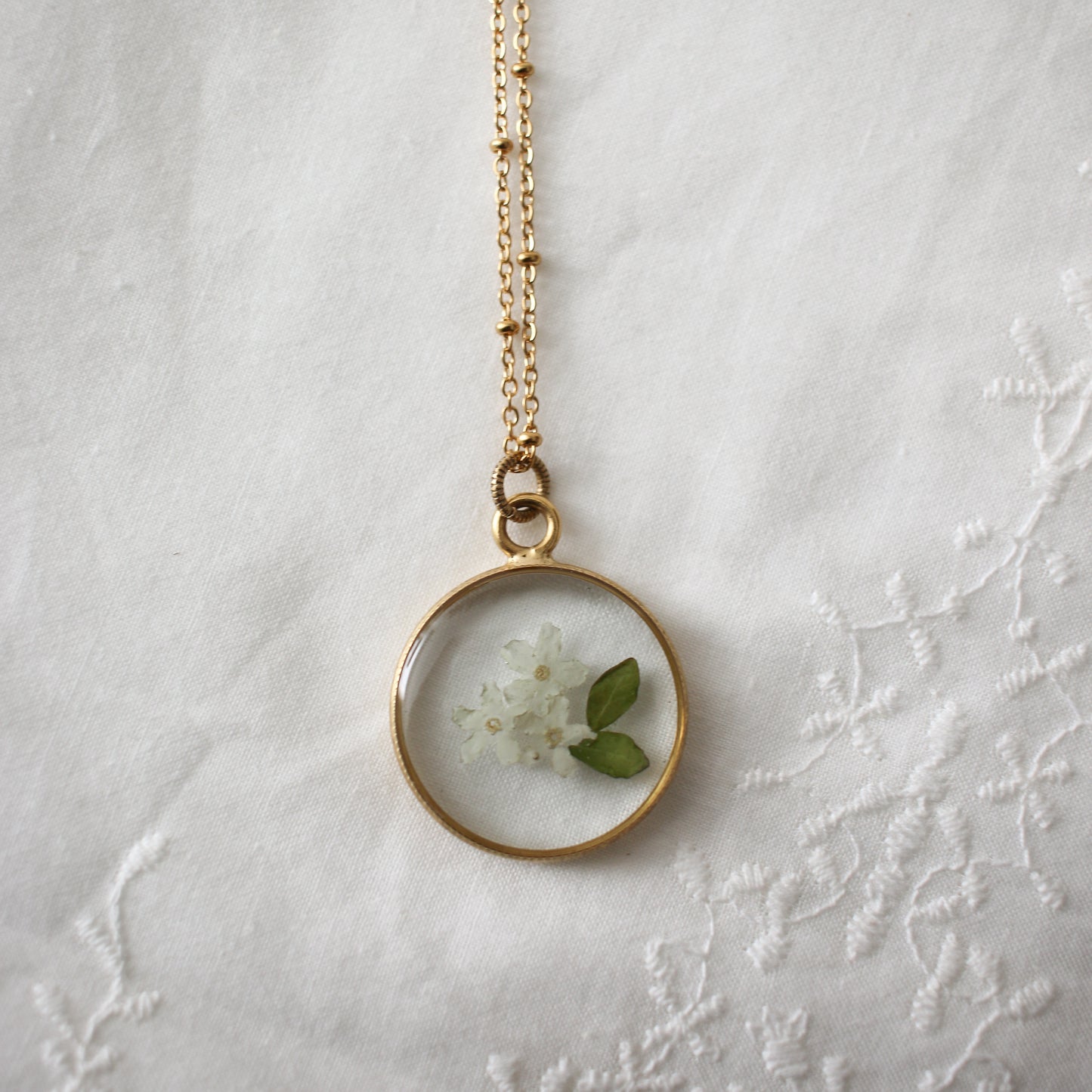 The Lilias Necklace in Dove White
