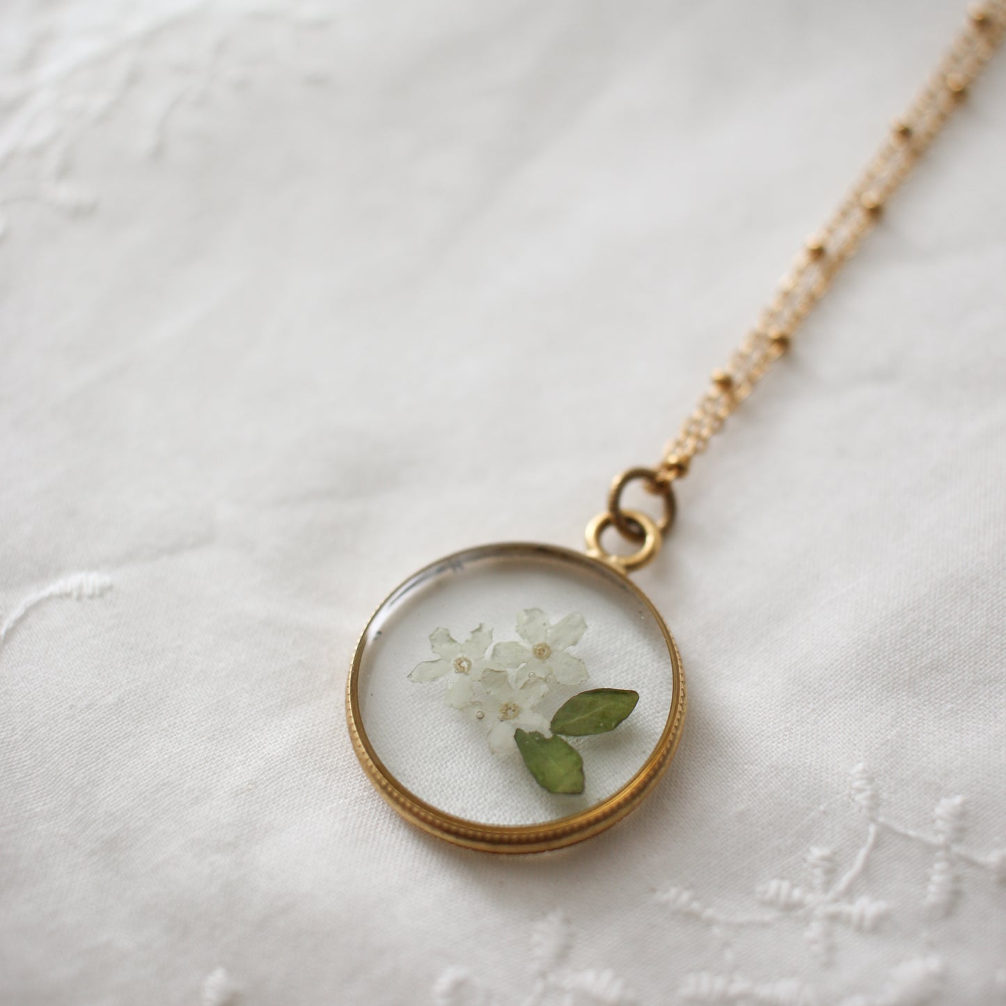 The Lilias Necklace in Dove White