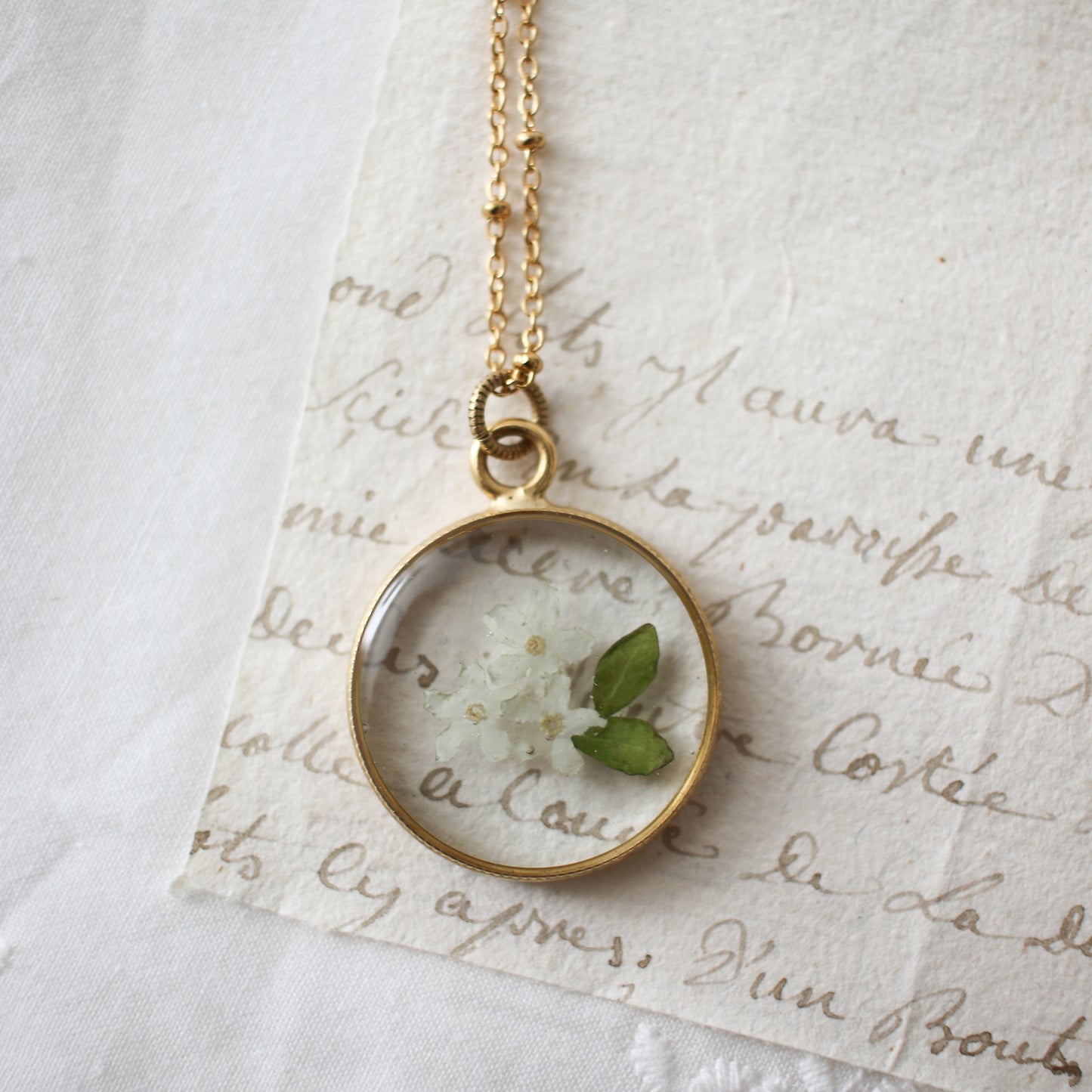 The Lilias Necklace in Dove White