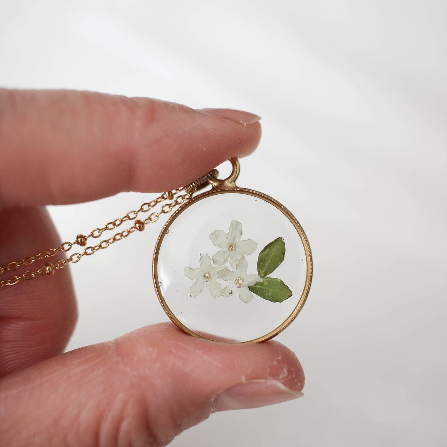 The Lilias Necklace in Dove White