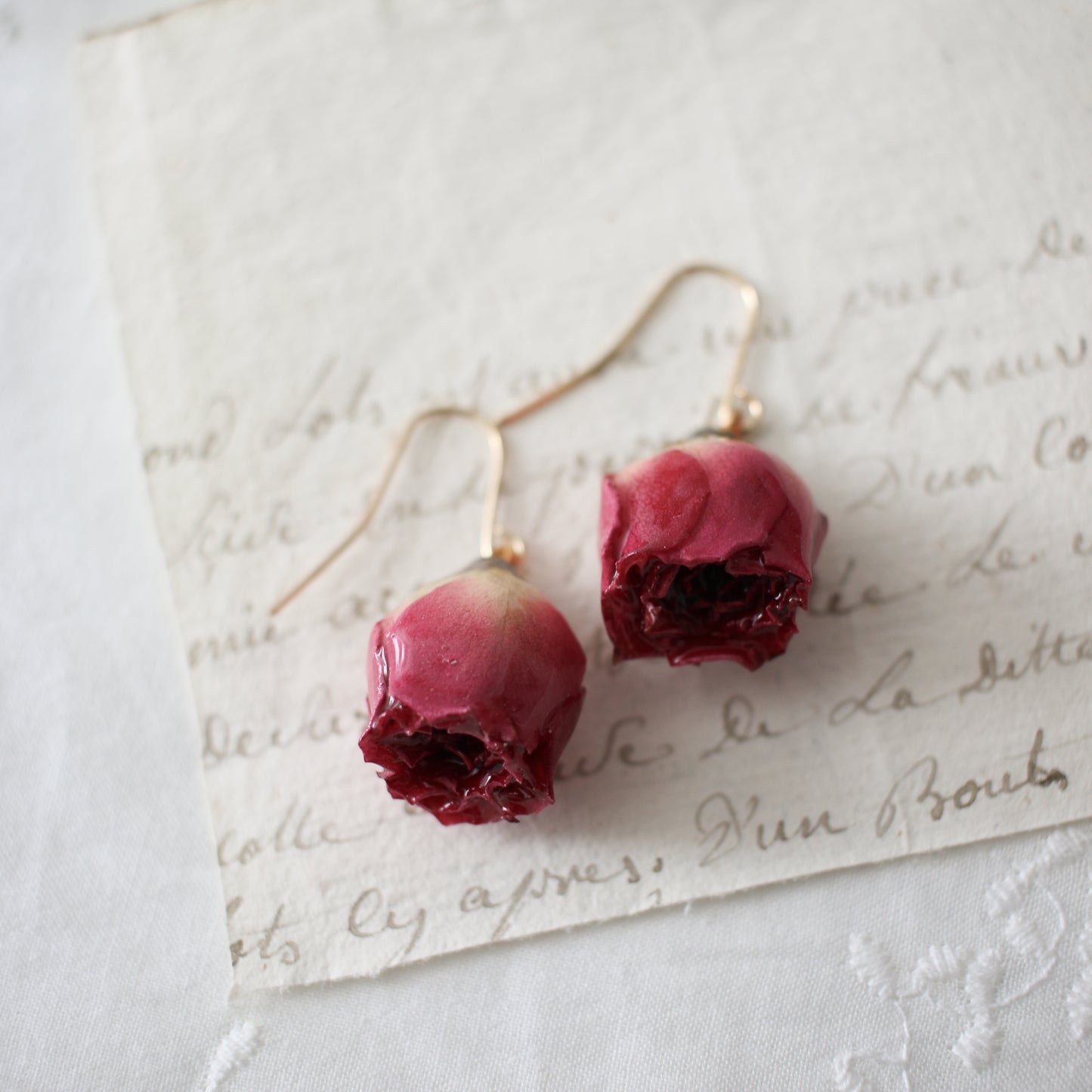 Garden Rose Earrings in Scarlett