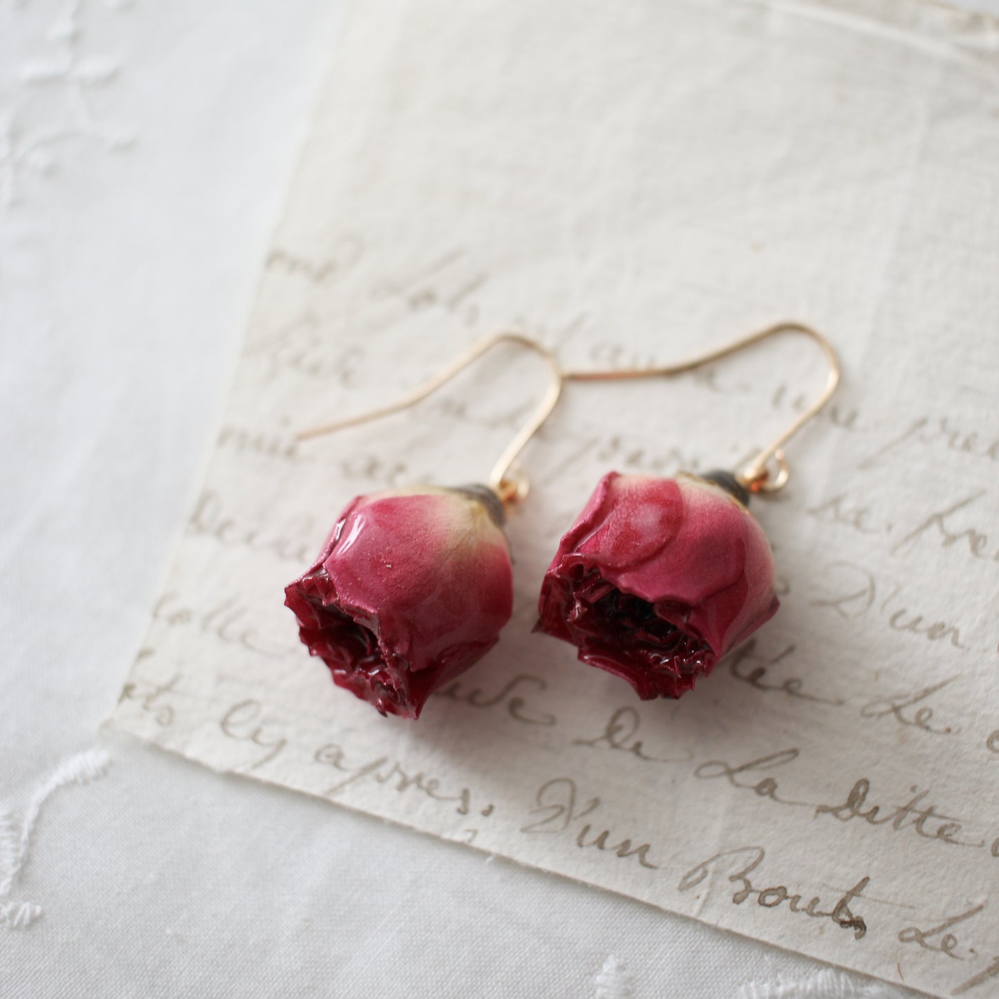 Garden Rose Earrings in Scarlett