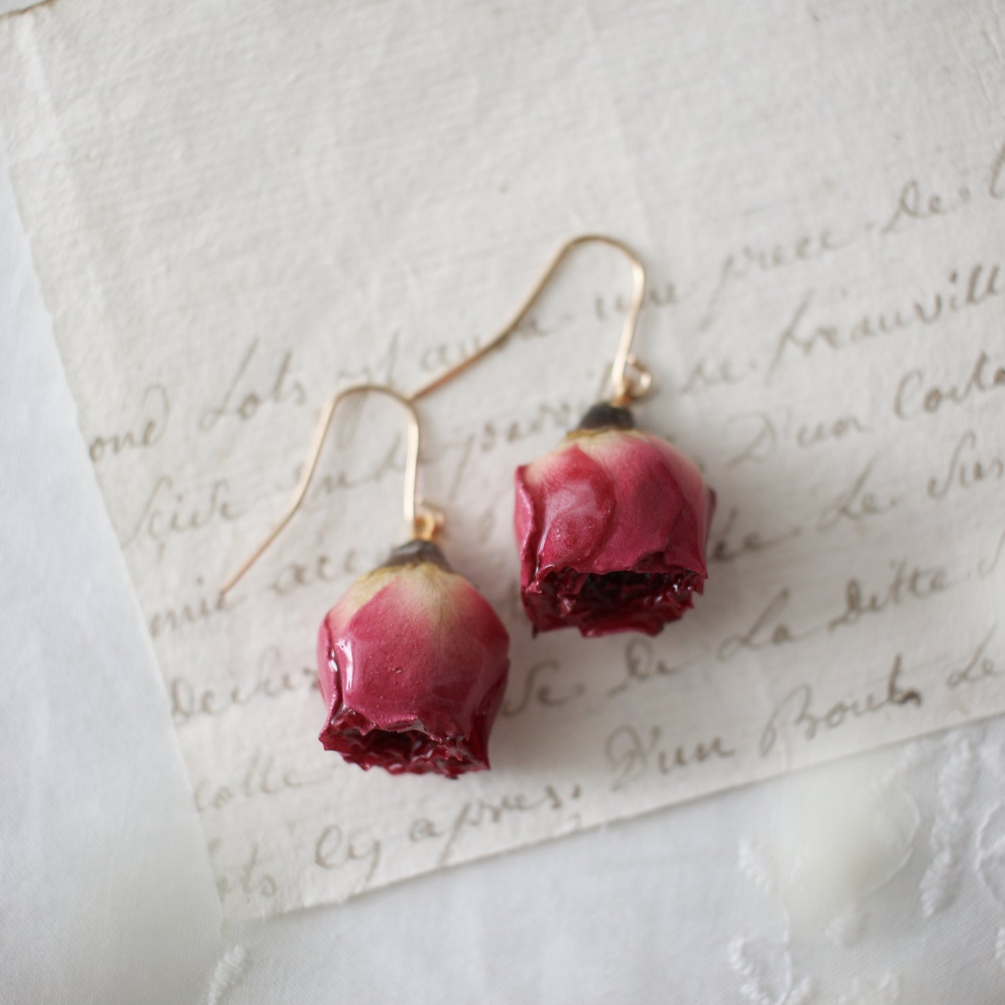 Garden Rose Earrings in Scarlett