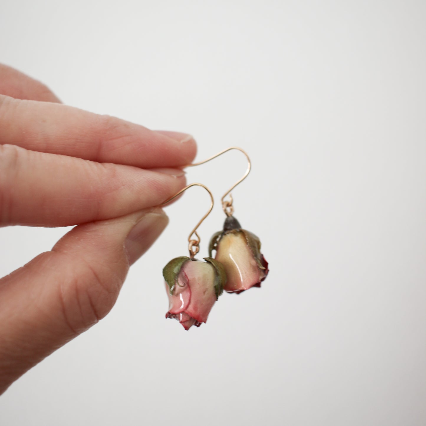 Garden Rose Earrings in Blush