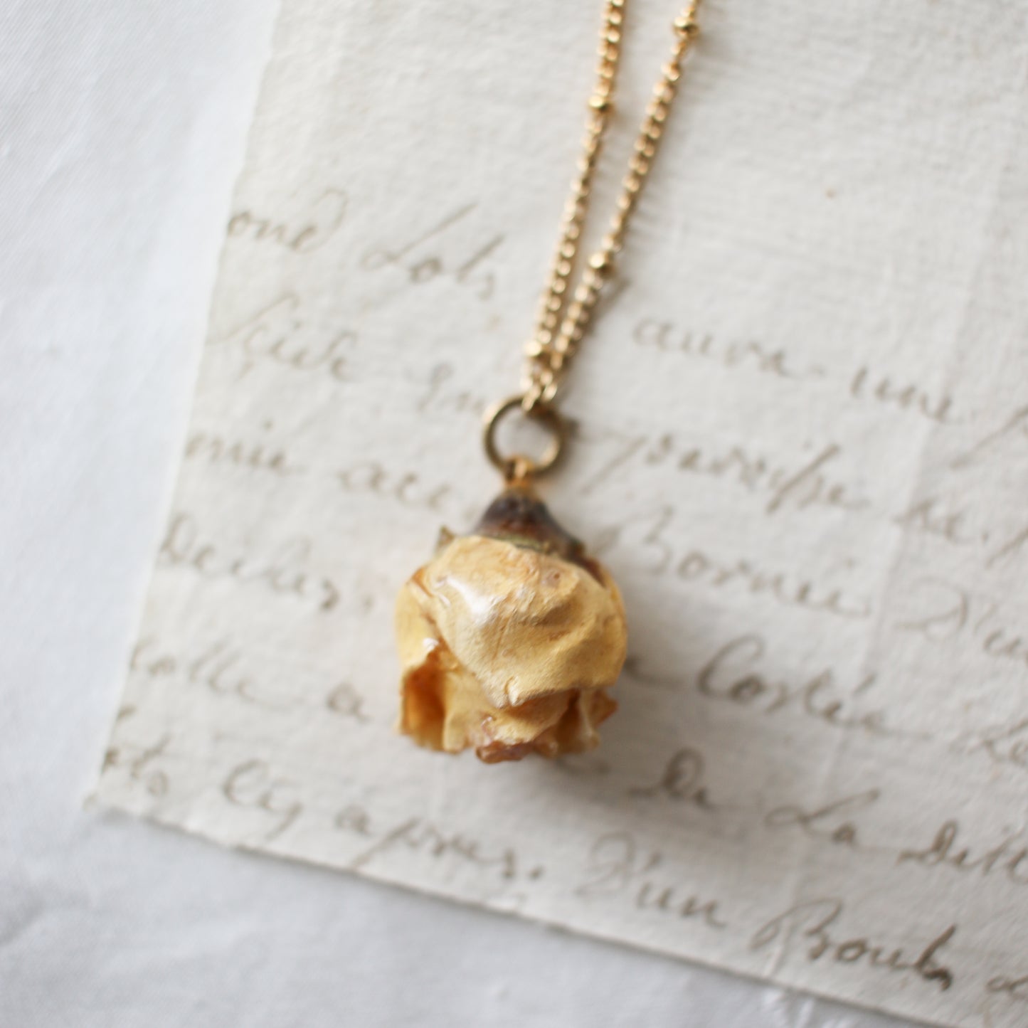 Garden Rose Necklace in Honey