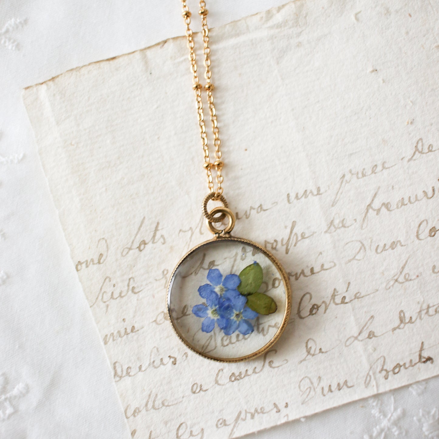 The Lilias Necklace in Cornflower