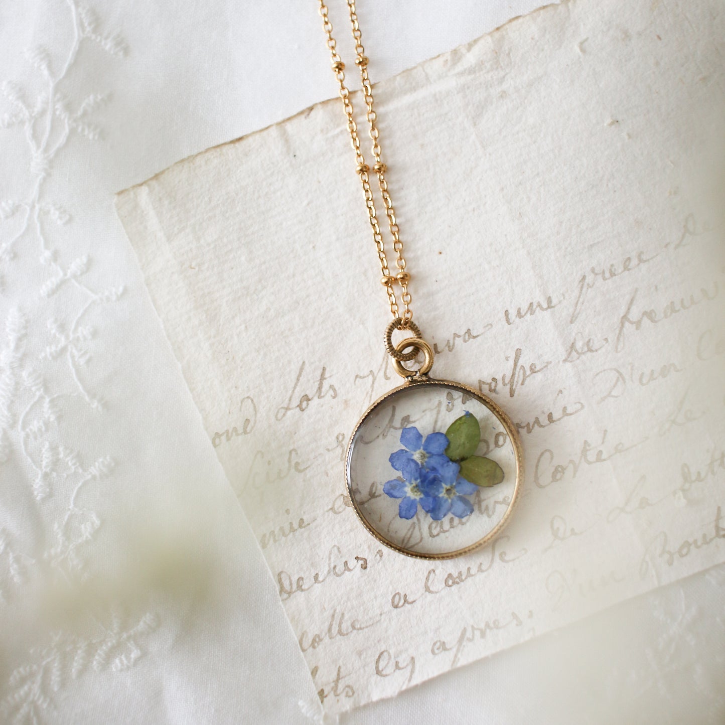The Lilias Necklace in Cornflower