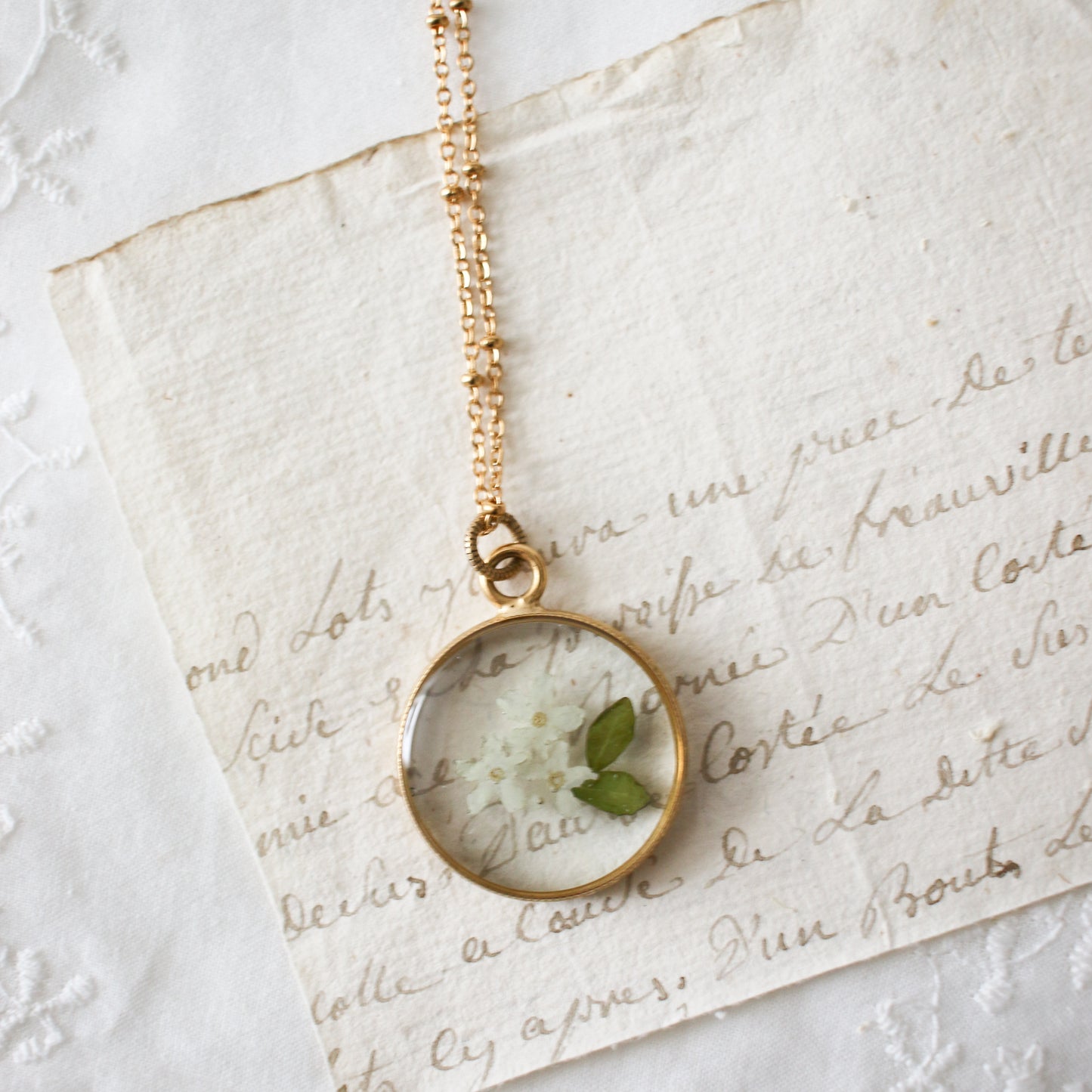 The Lilias Necklace in Dove White