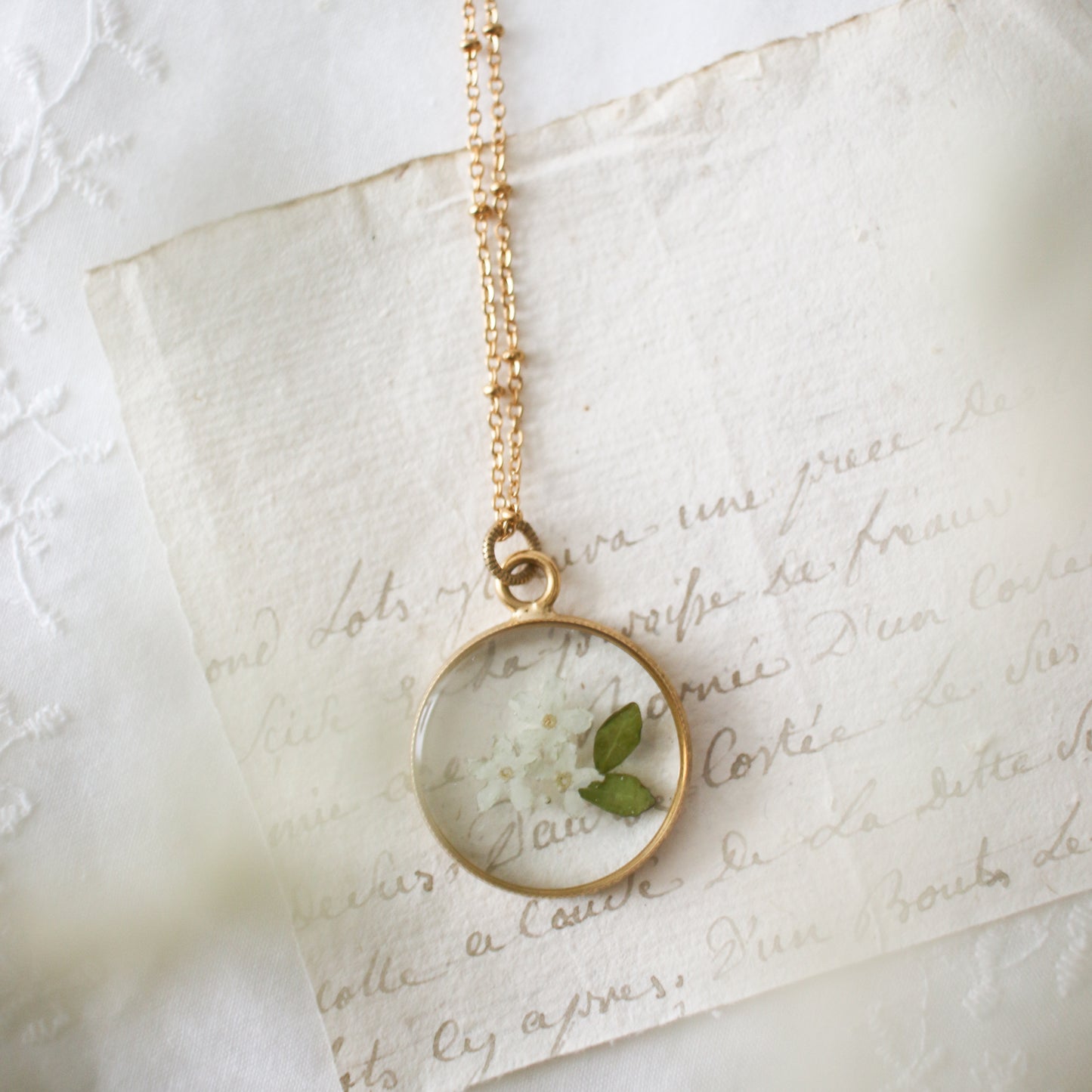 The Lilias Necklace in Dove White