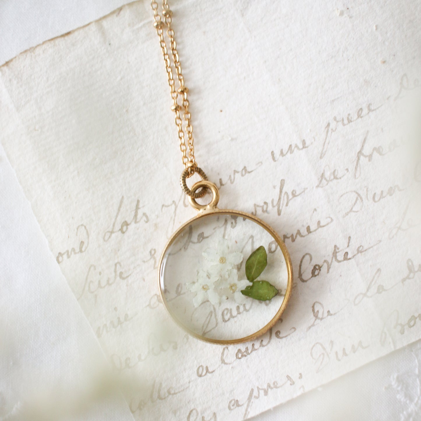 The Lilias Necklace in Dove White