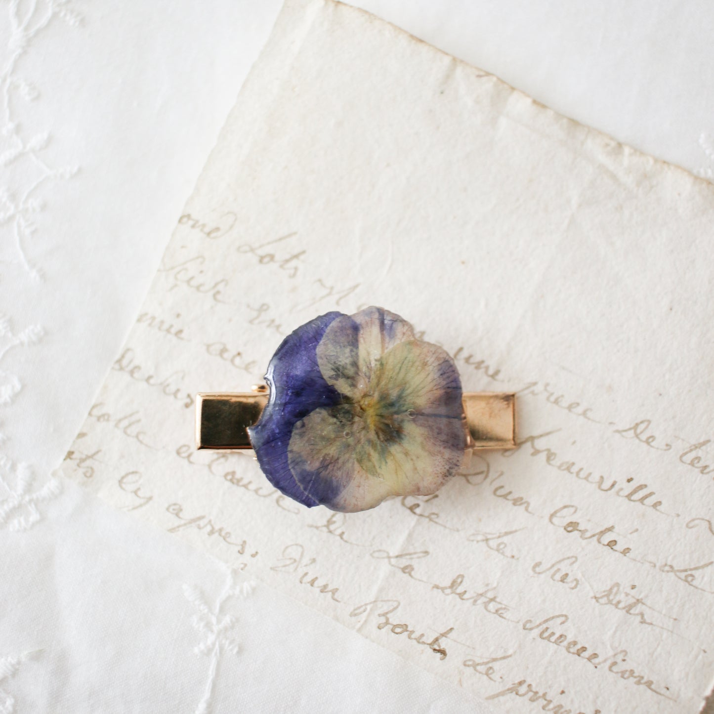 Petite Garden Hair Clip in Eggplant