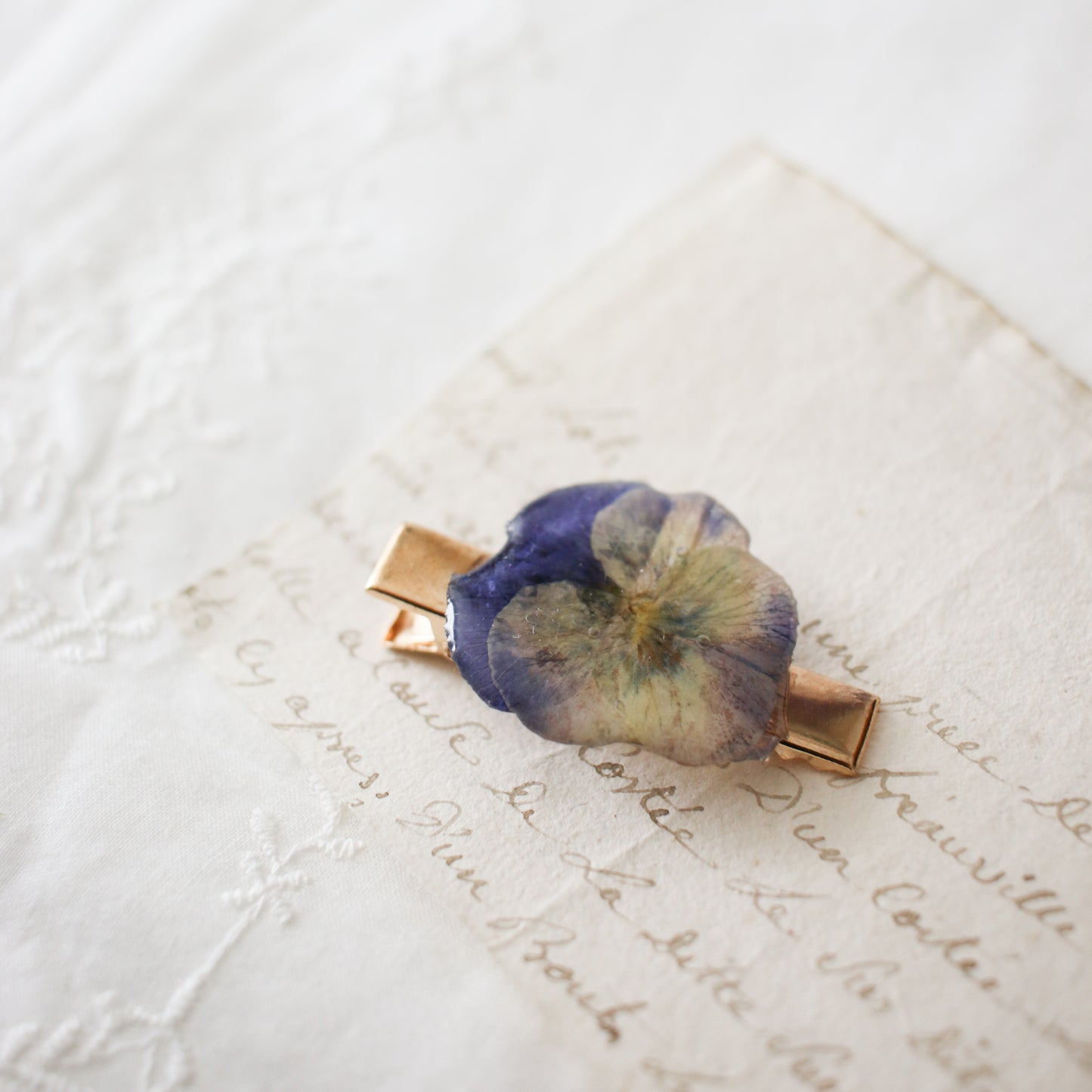 Petite Garden Hair Clip in Eggplant