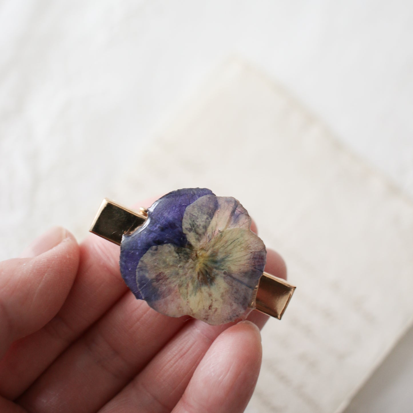 Petite Garden Hair Clip in Eggplant