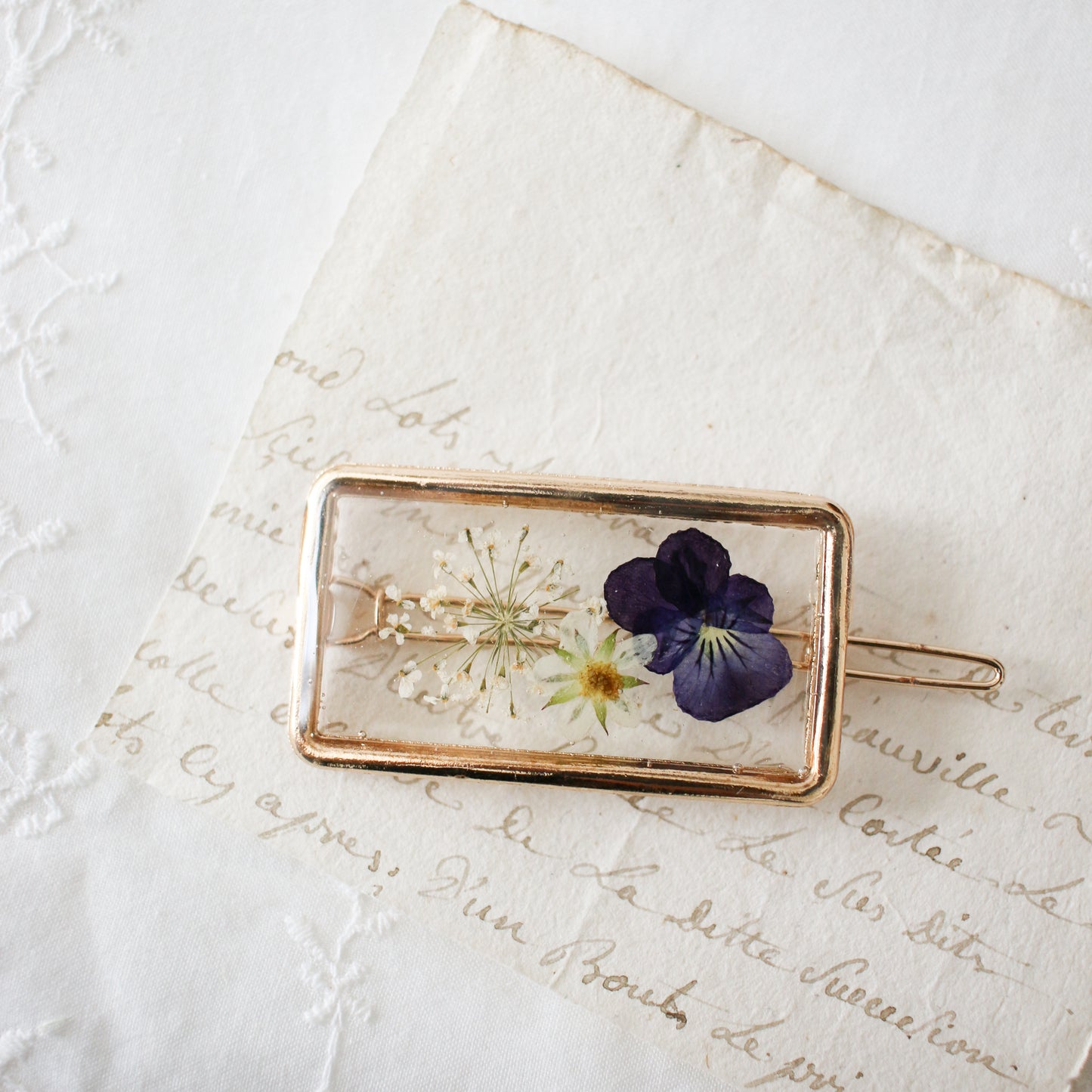 Garden Hair Clip in Eggplant