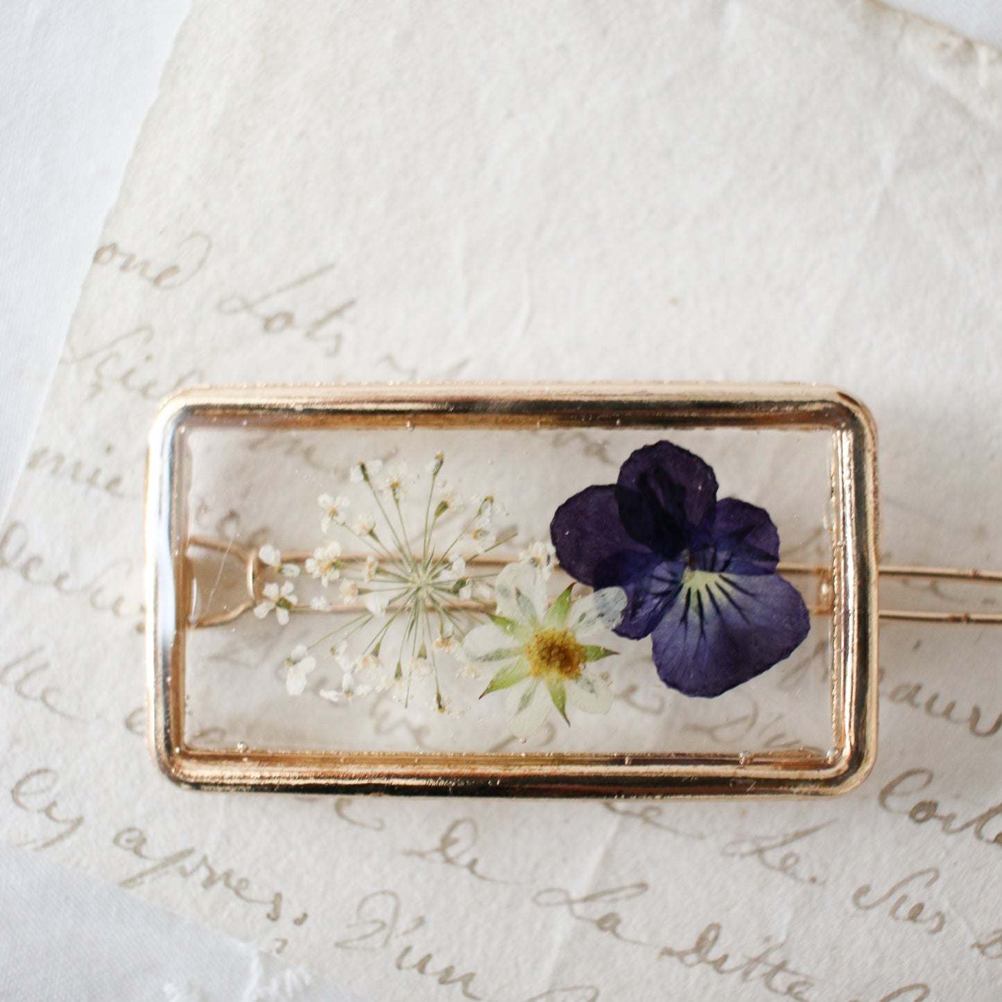 Garden Hair Clip in Eggplant