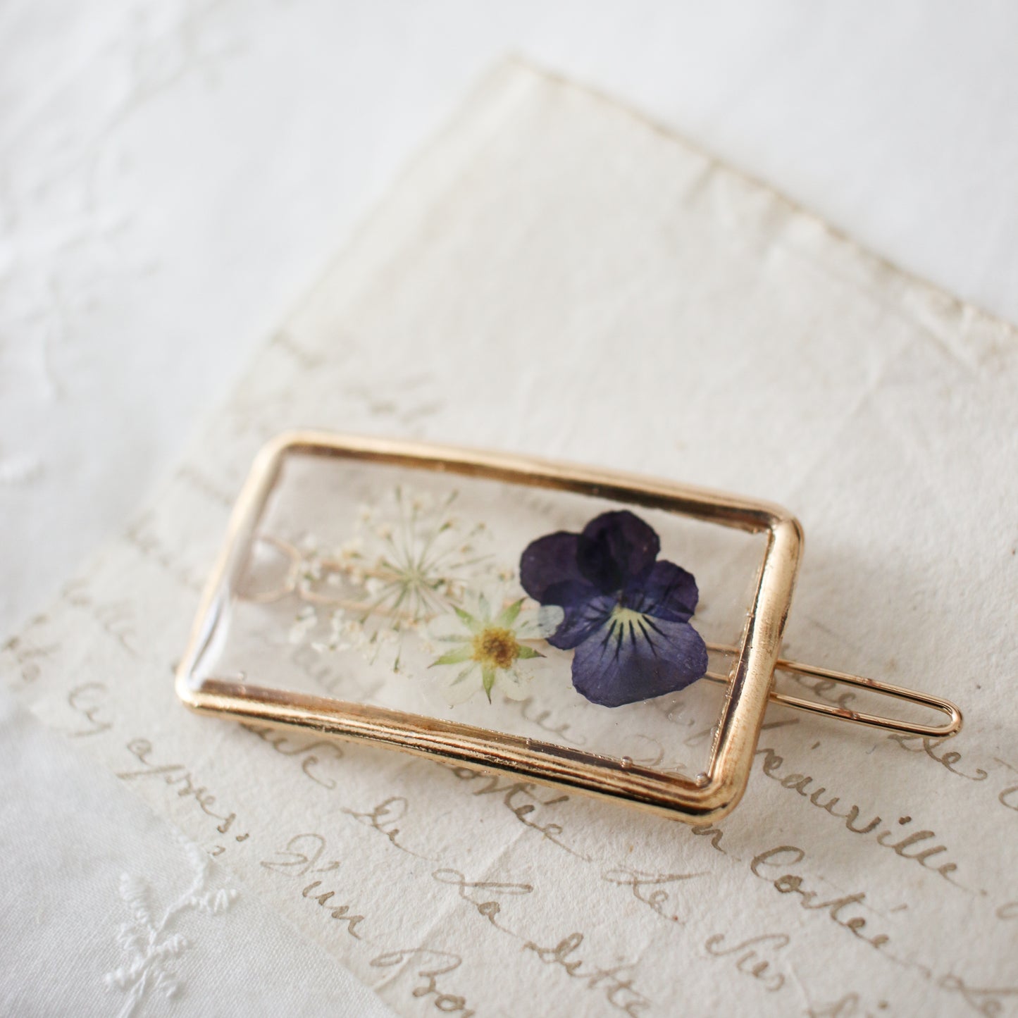 Garden Hair Clip in Eggplant