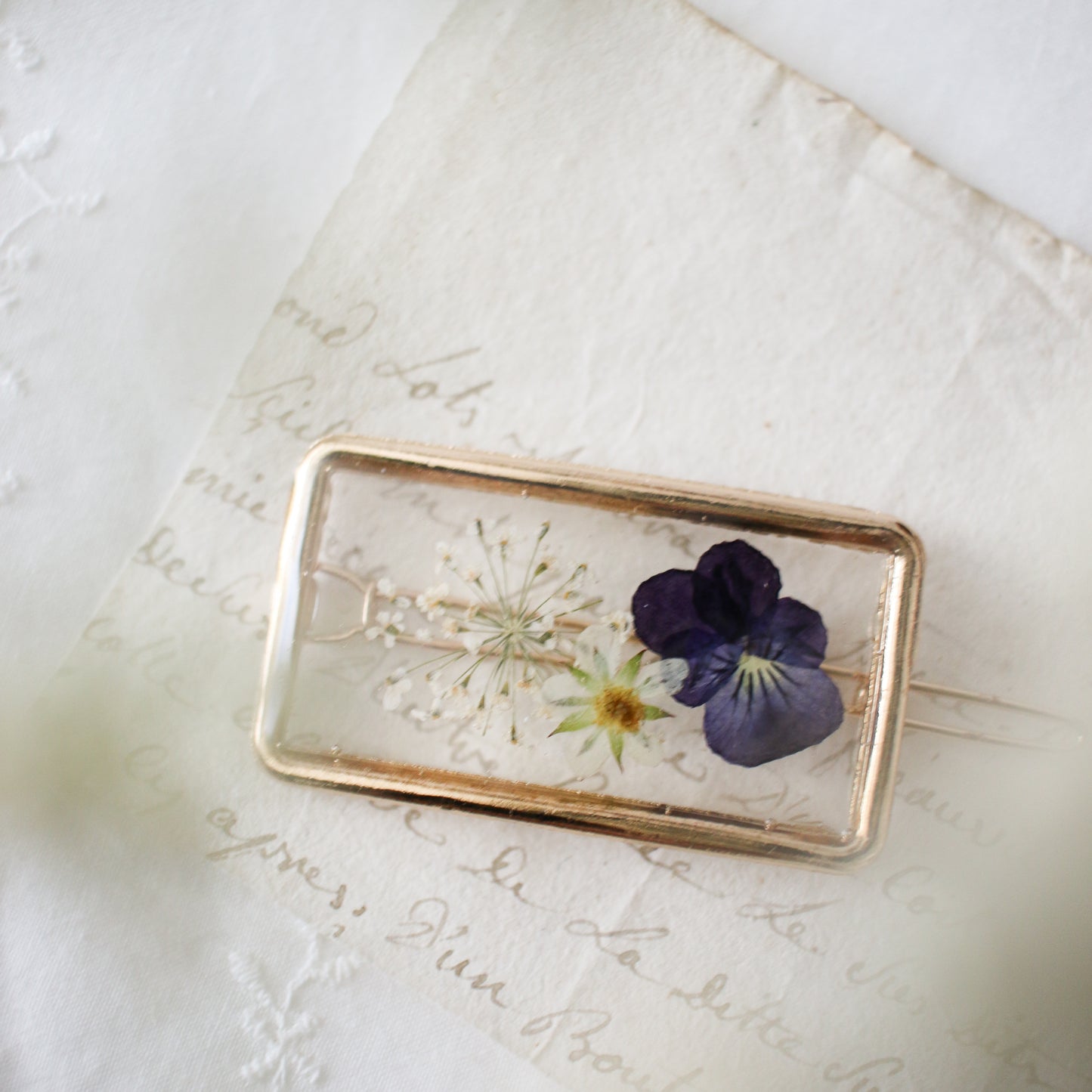 Garden Hair Clip in Eggplant