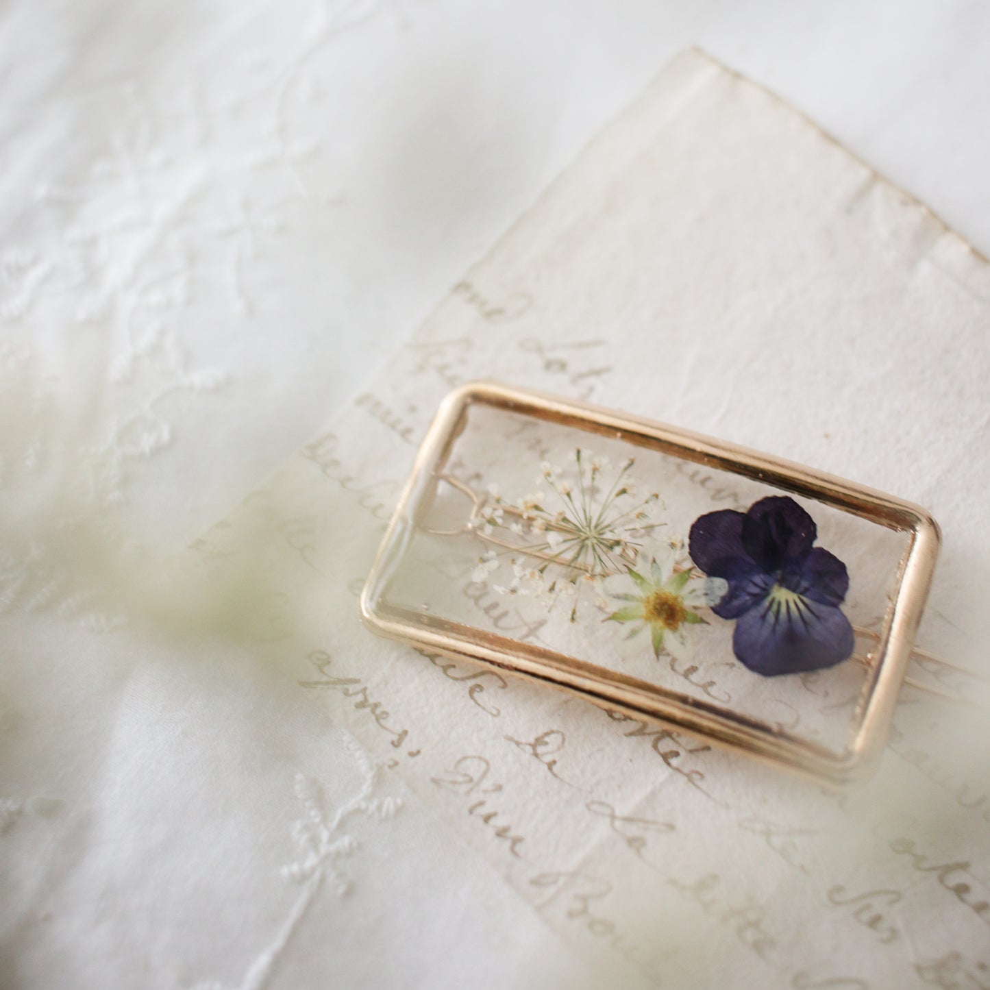 Garden Hair Clip in Eggplant