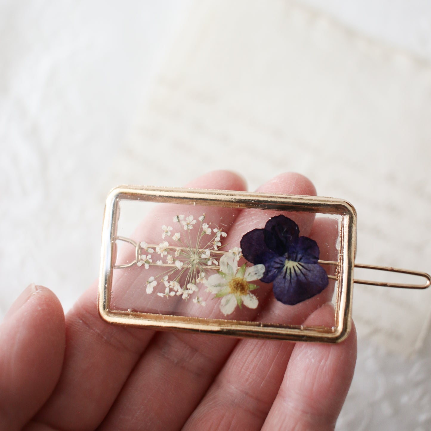 Garden Hair Clip in Eggplant