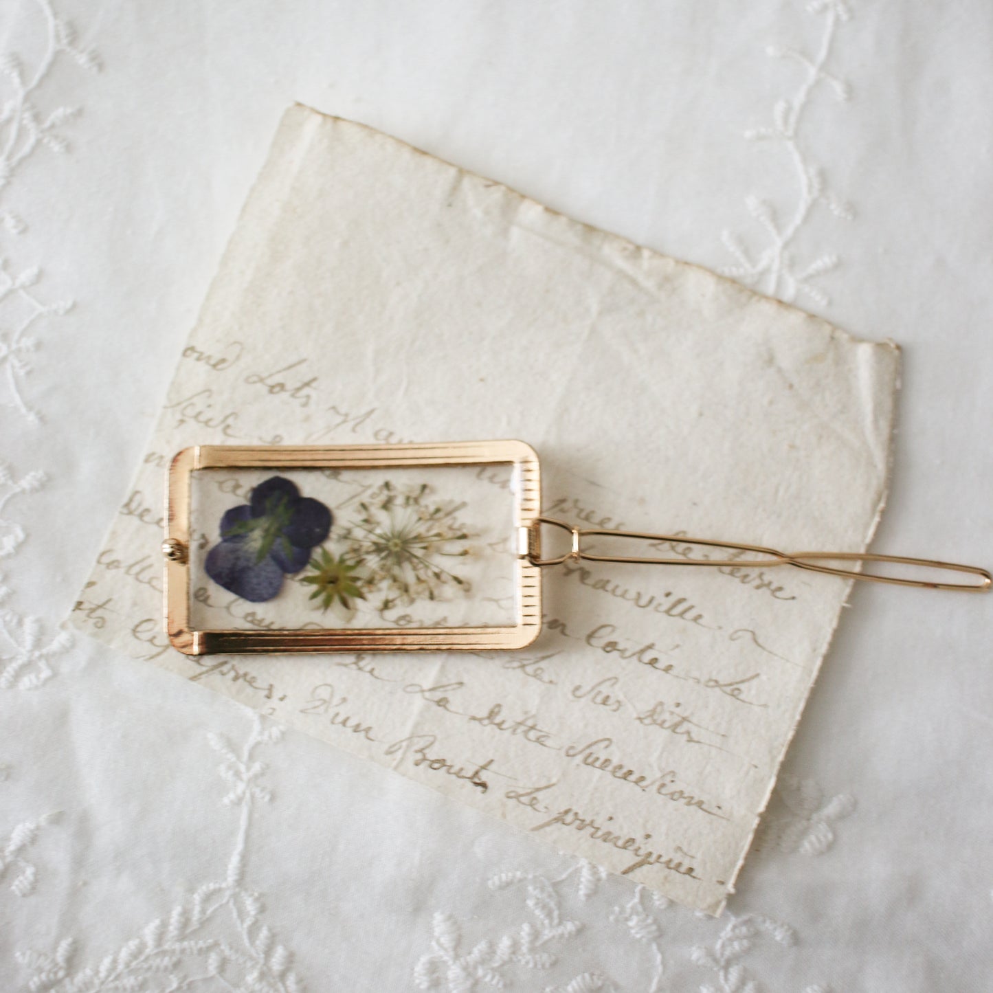Garden Hair Clip in Eggplant