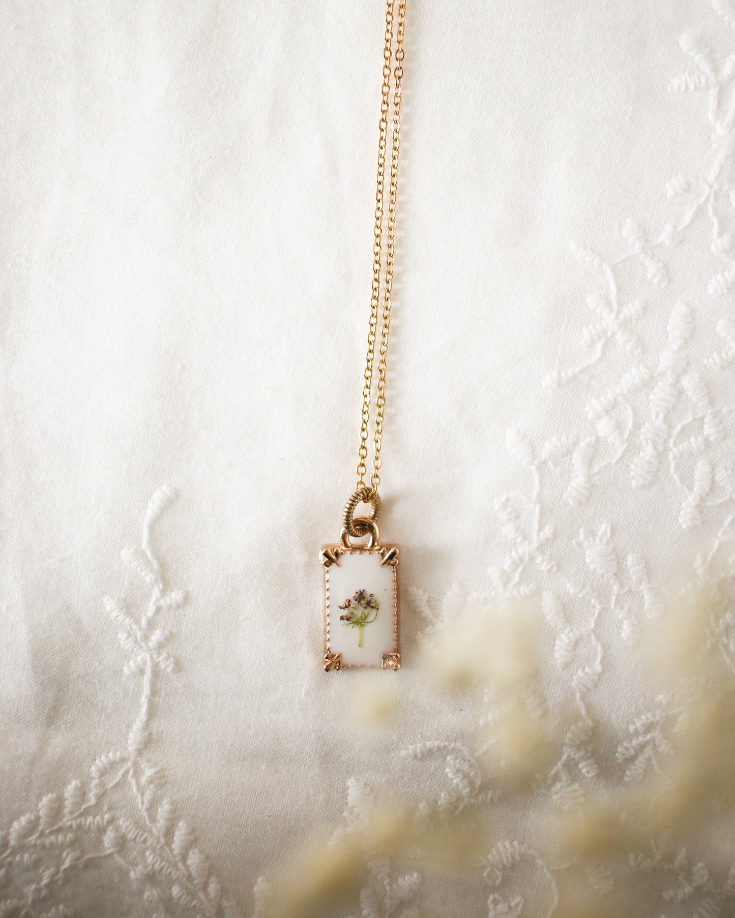 The Lydia Necklace (chocolate Queen Anne's lace)