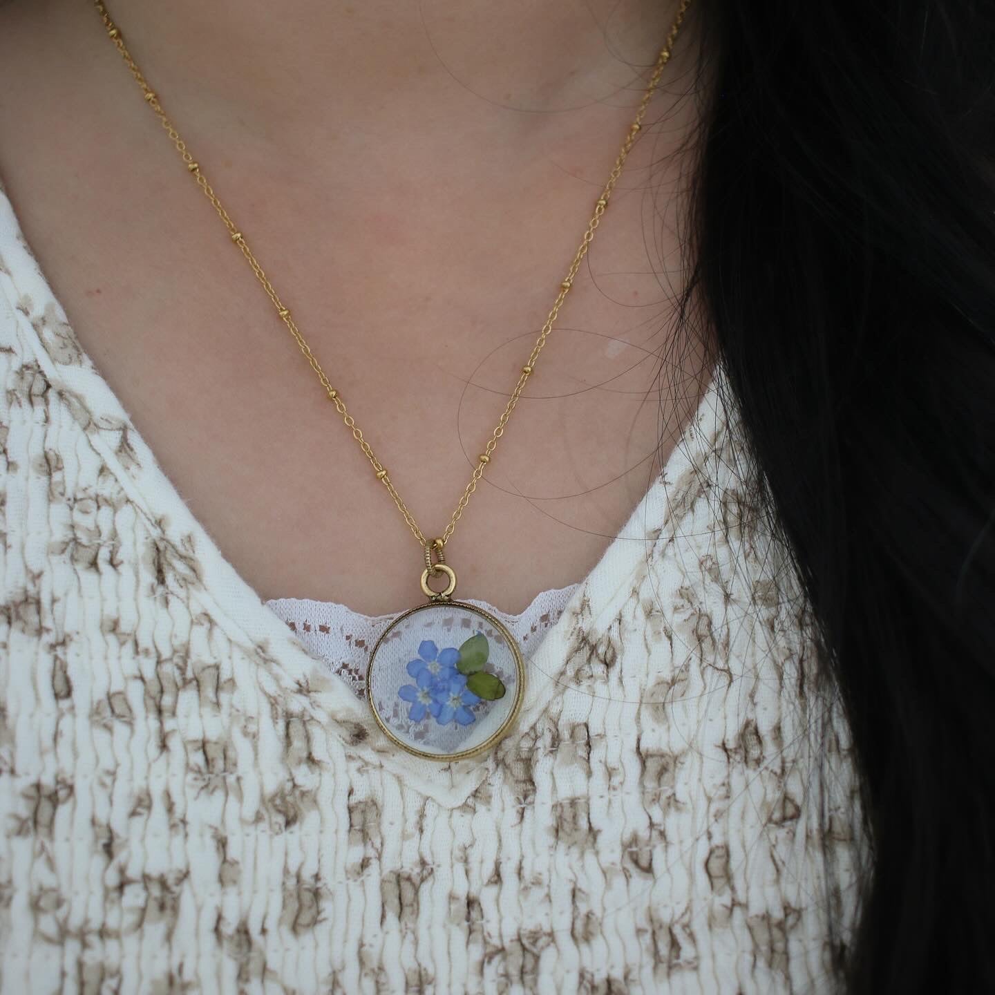The Lilias Necklace in Cornflower