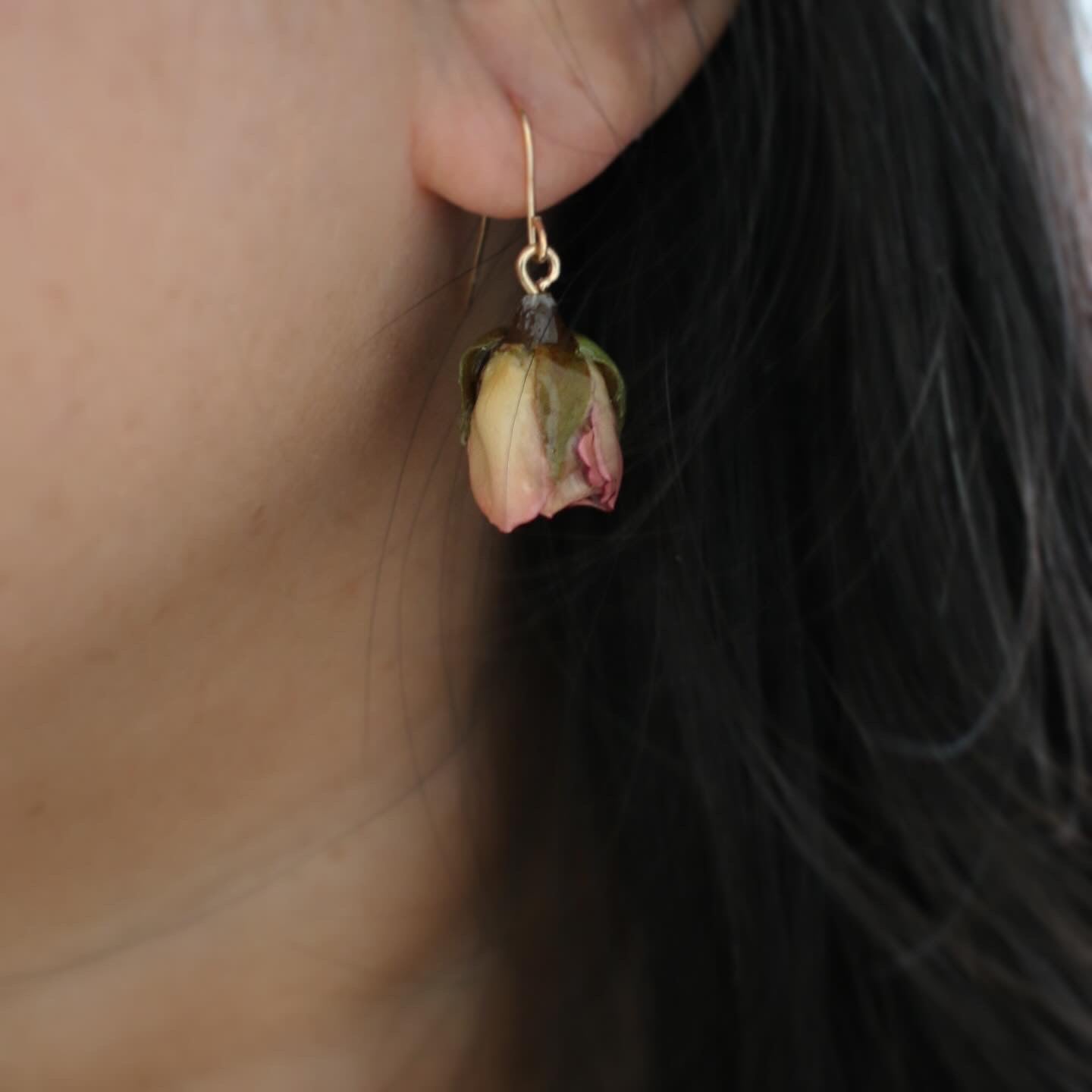 Garden Rose Earrings in Blush