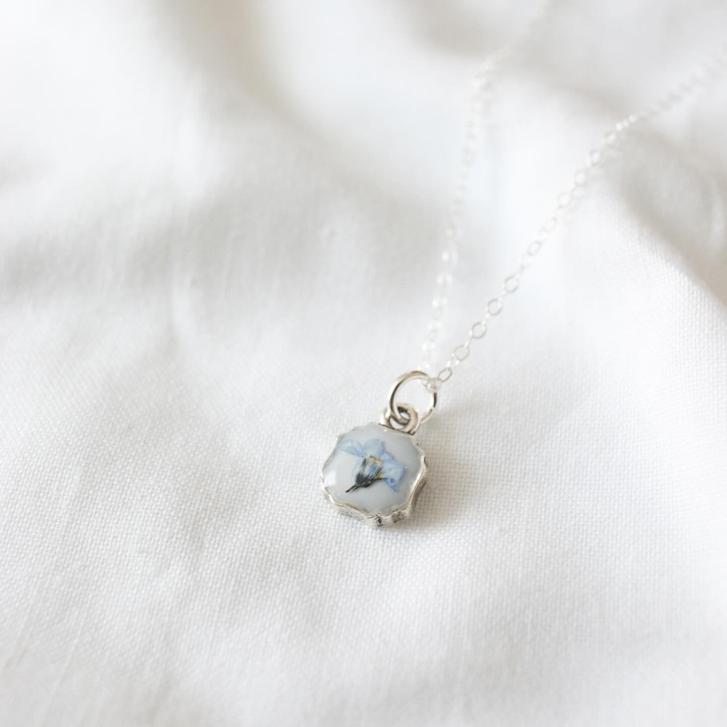 Diana Square Necklace in Silver