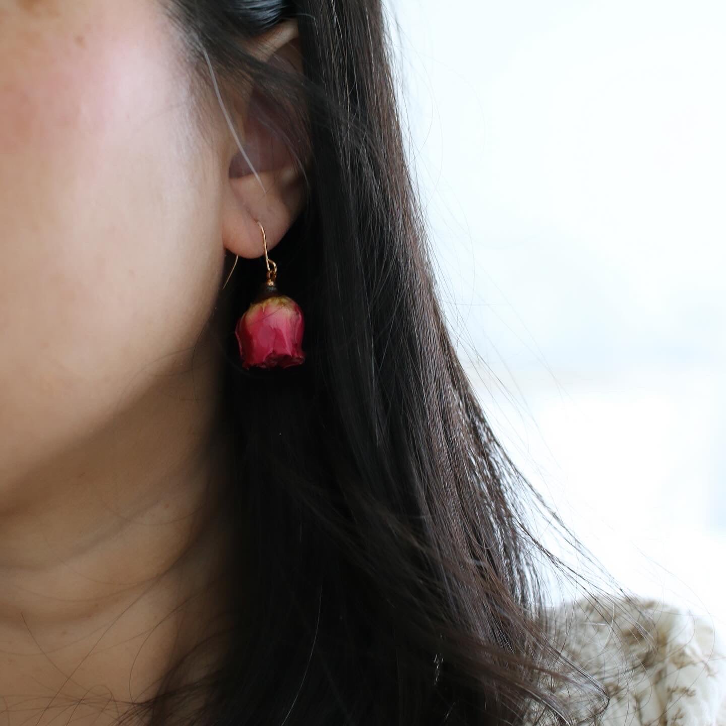 Garden Rose Earrings in Scarlett
