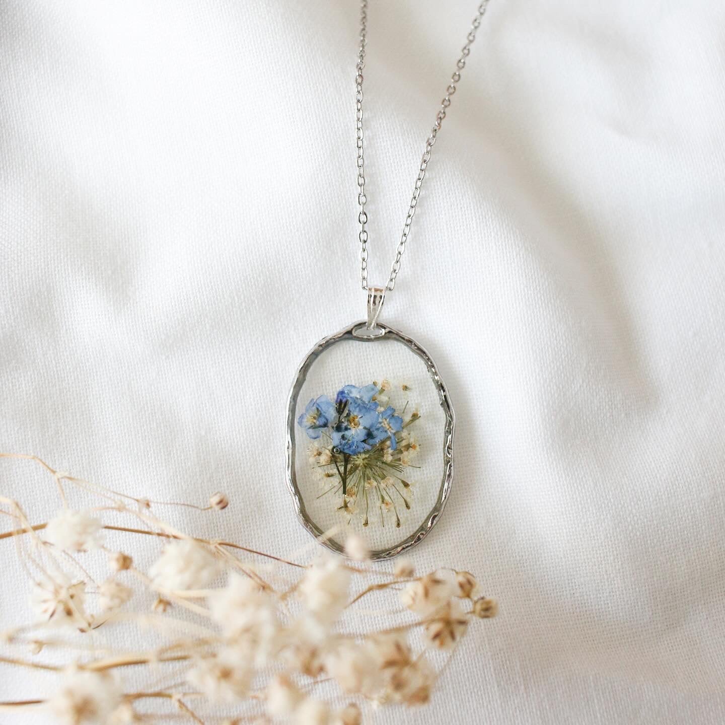 Forget me Not Bouquet Pendant in Silver