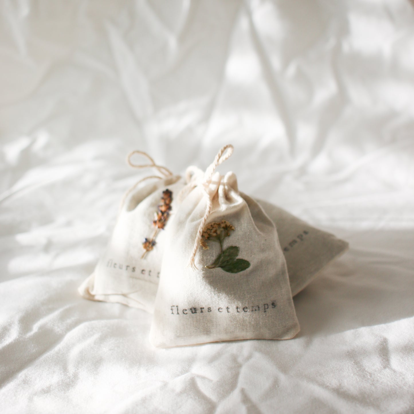 Pressed flower lavender sachet