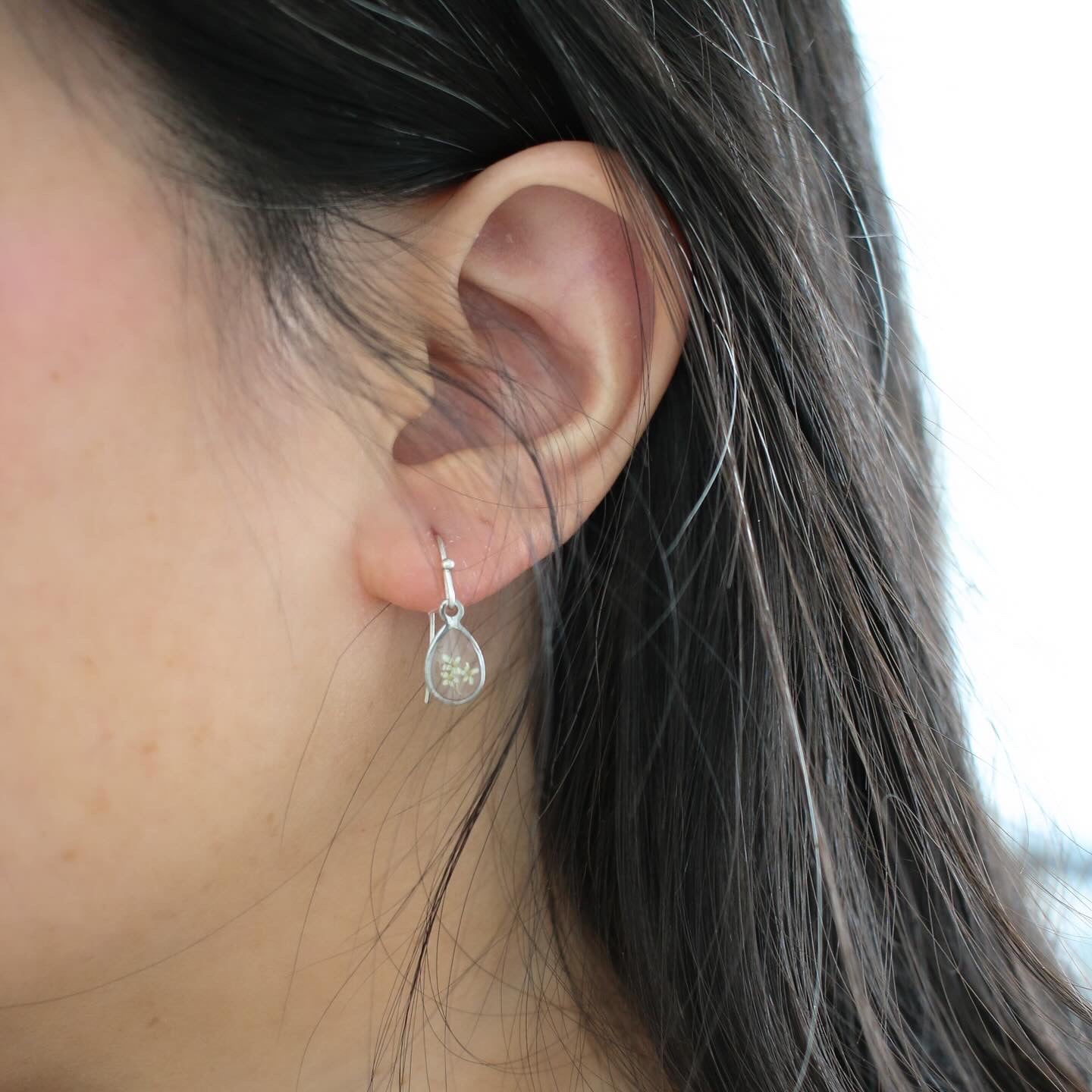 Raindrop French Hook Earrings in Silver