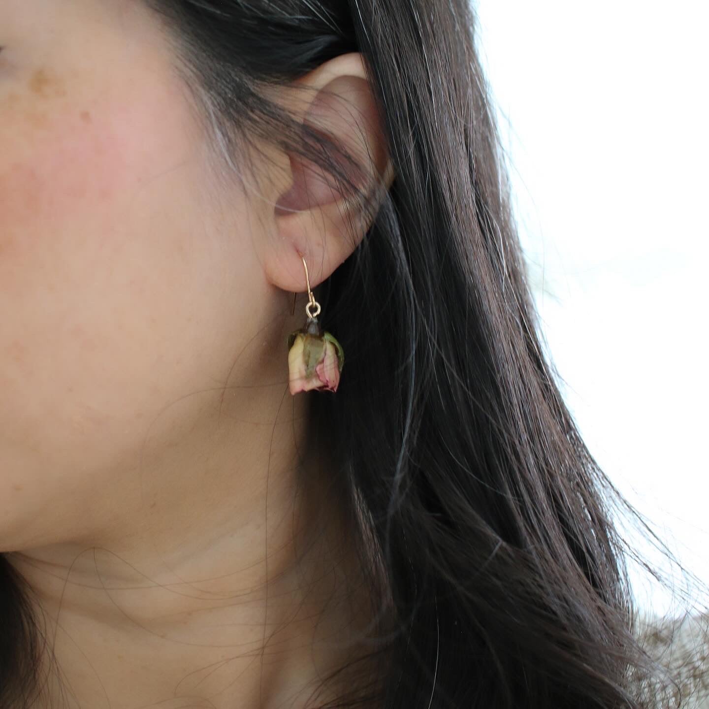 Garden Rose Earrings in Blush