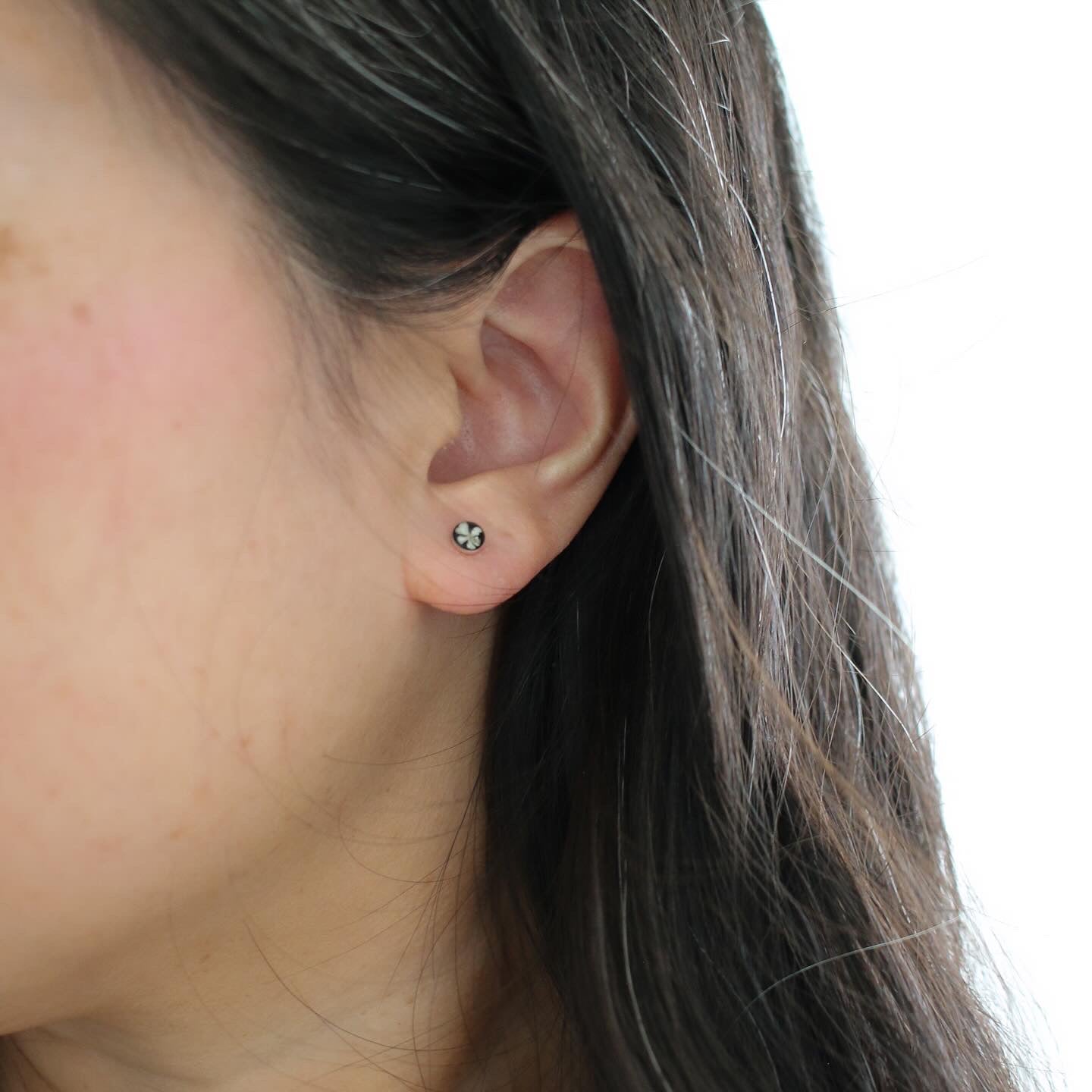Silver Tiny Fleurs Earring Studs