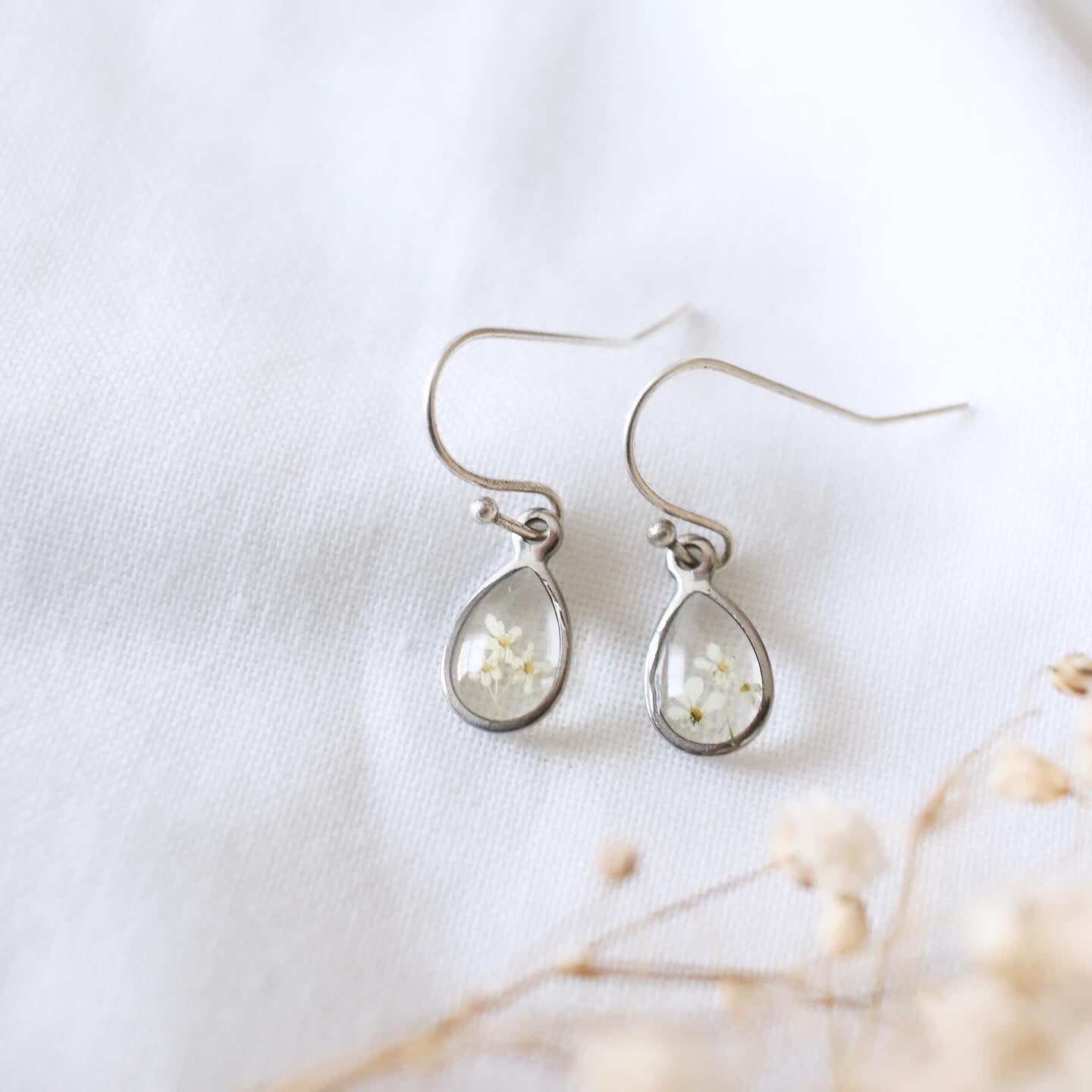 Raindrop French Hook Earrings in Silver