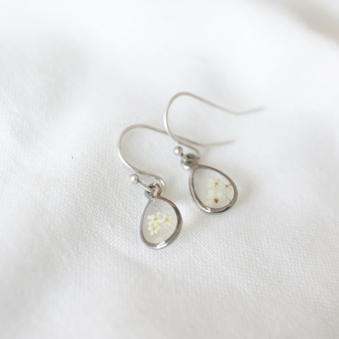 Raindrop French Hook Earrings in Silver