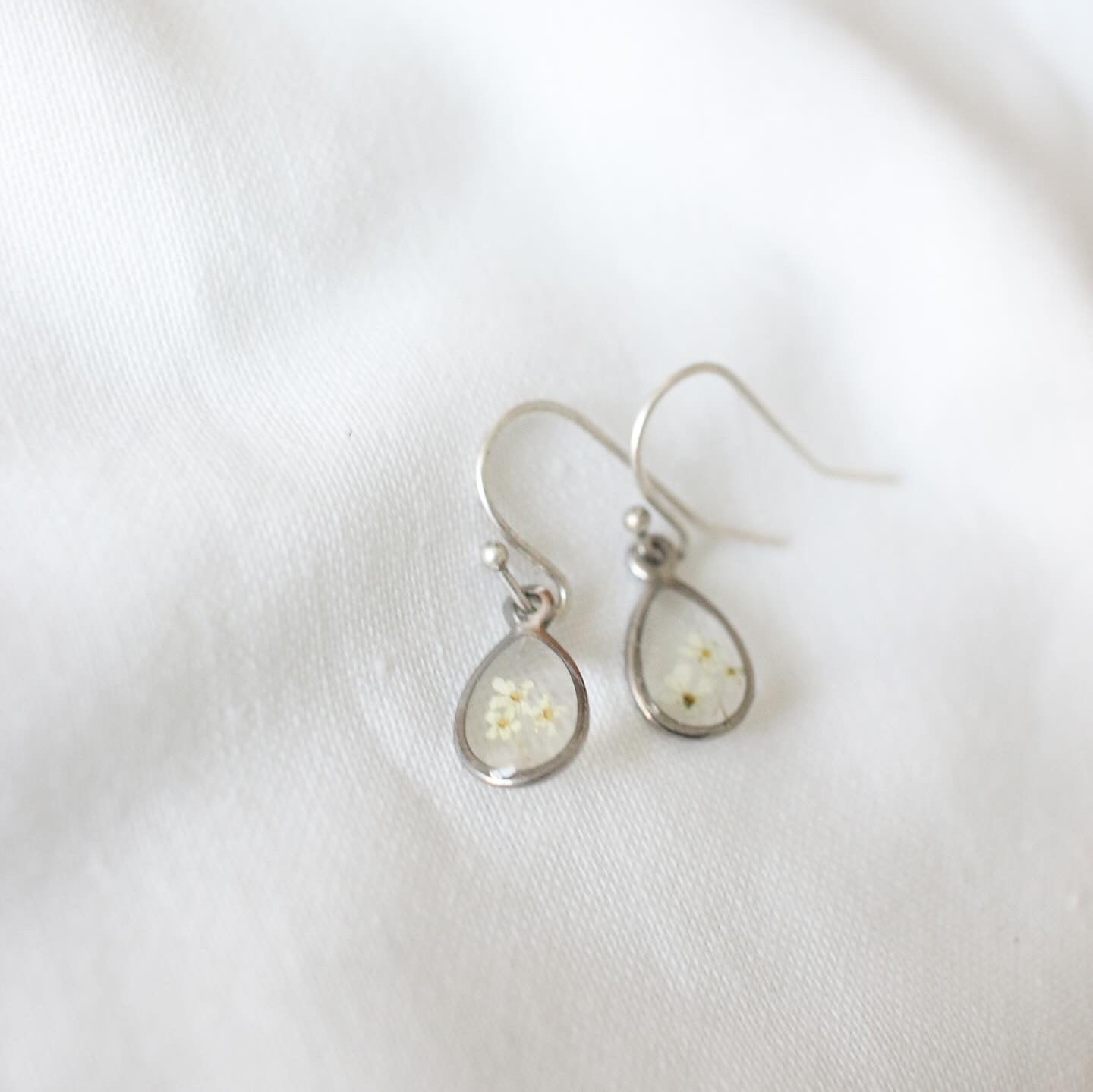 Raindrop French Hook Earrings in Silver