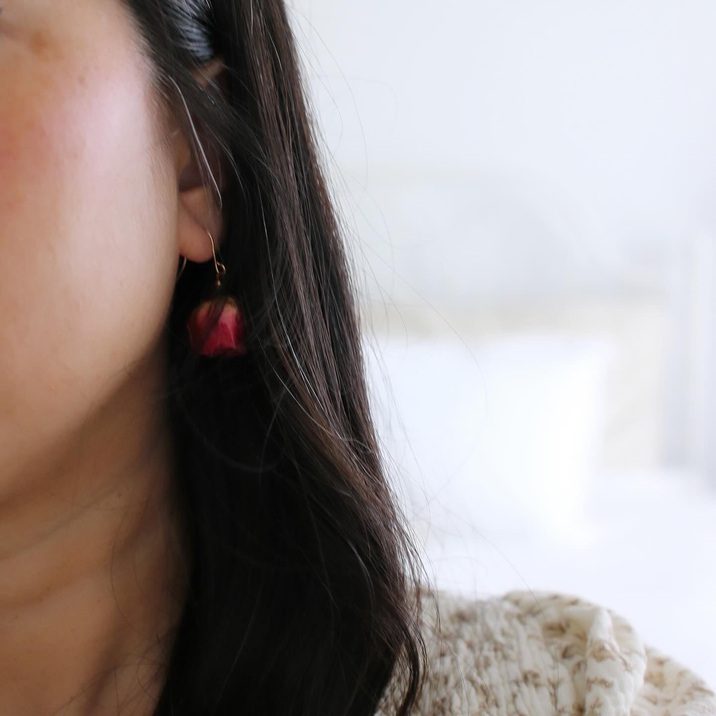 Garden Rose Earrings in Scarlett