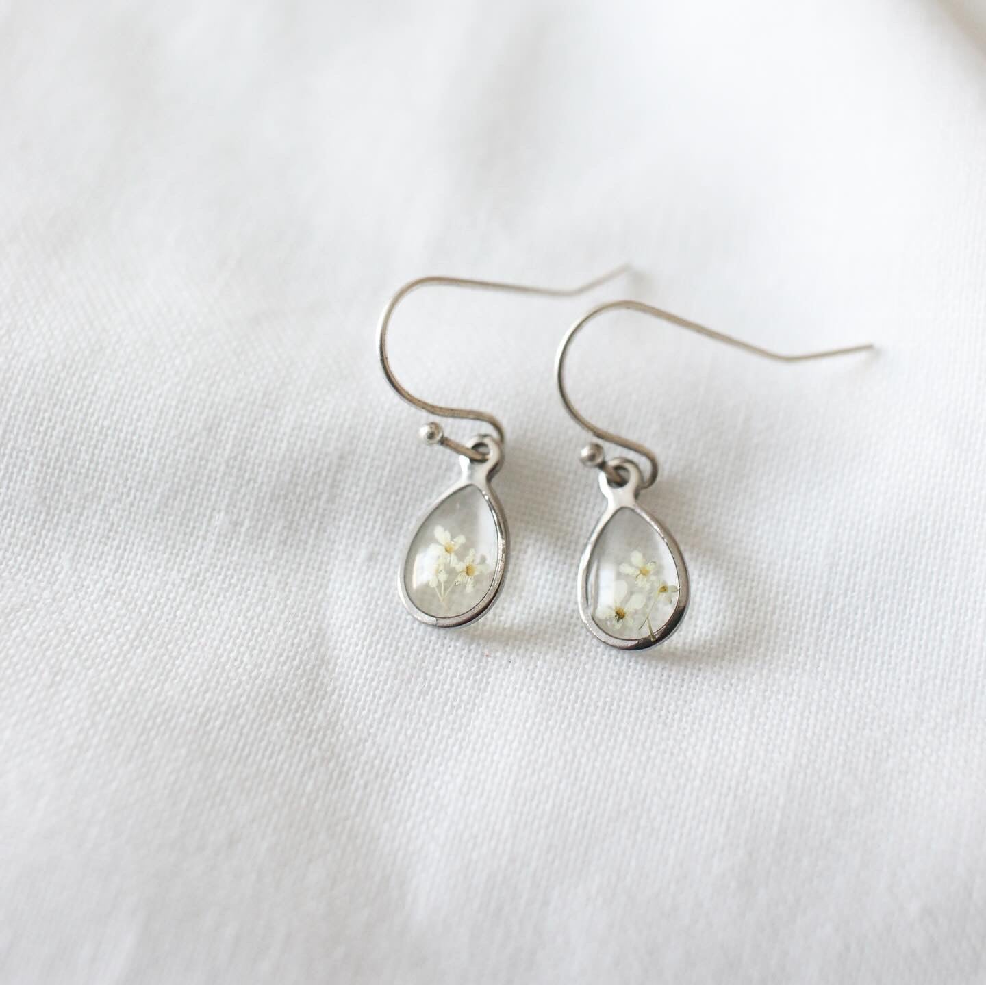 Raindrop French Hook Earrings in Silver