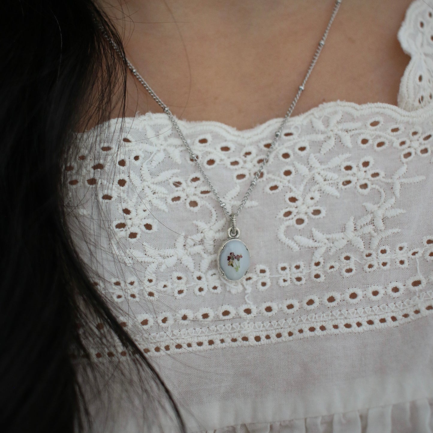 Diana Oval Necklace in Silver