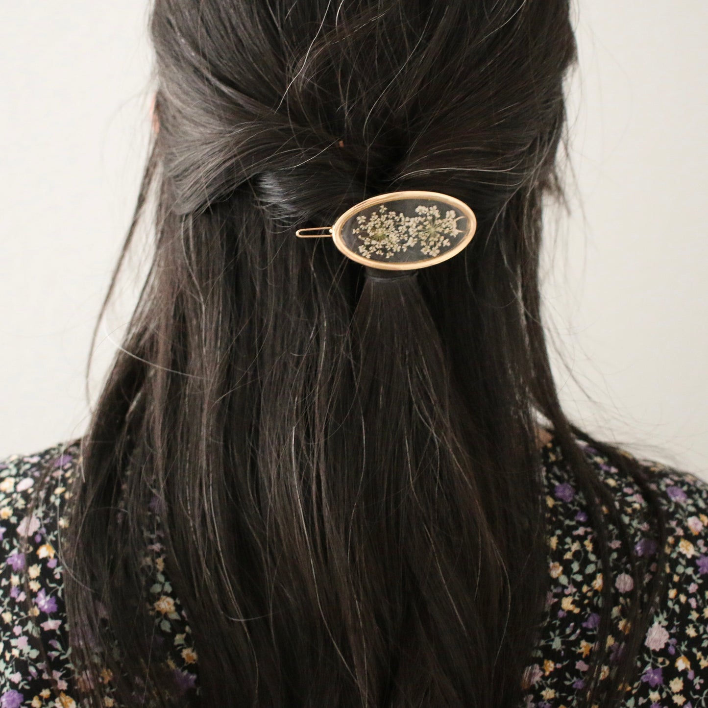 Garden Hair Clip in Eggplant