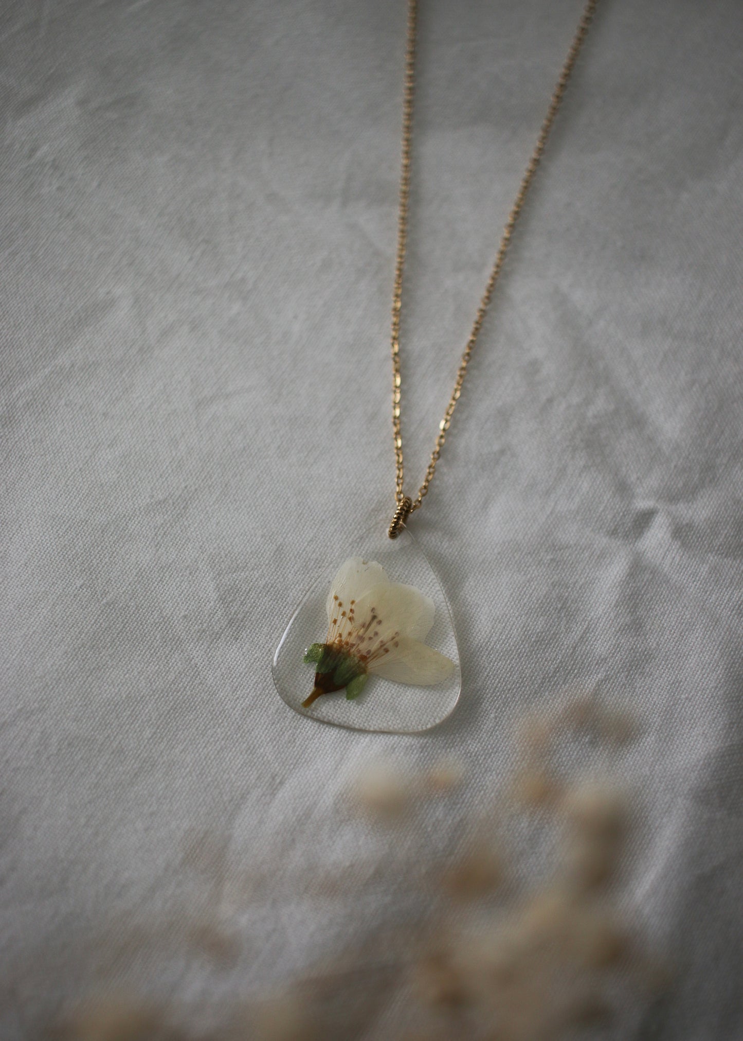 Apple Blossom Guitar Pick Necklace