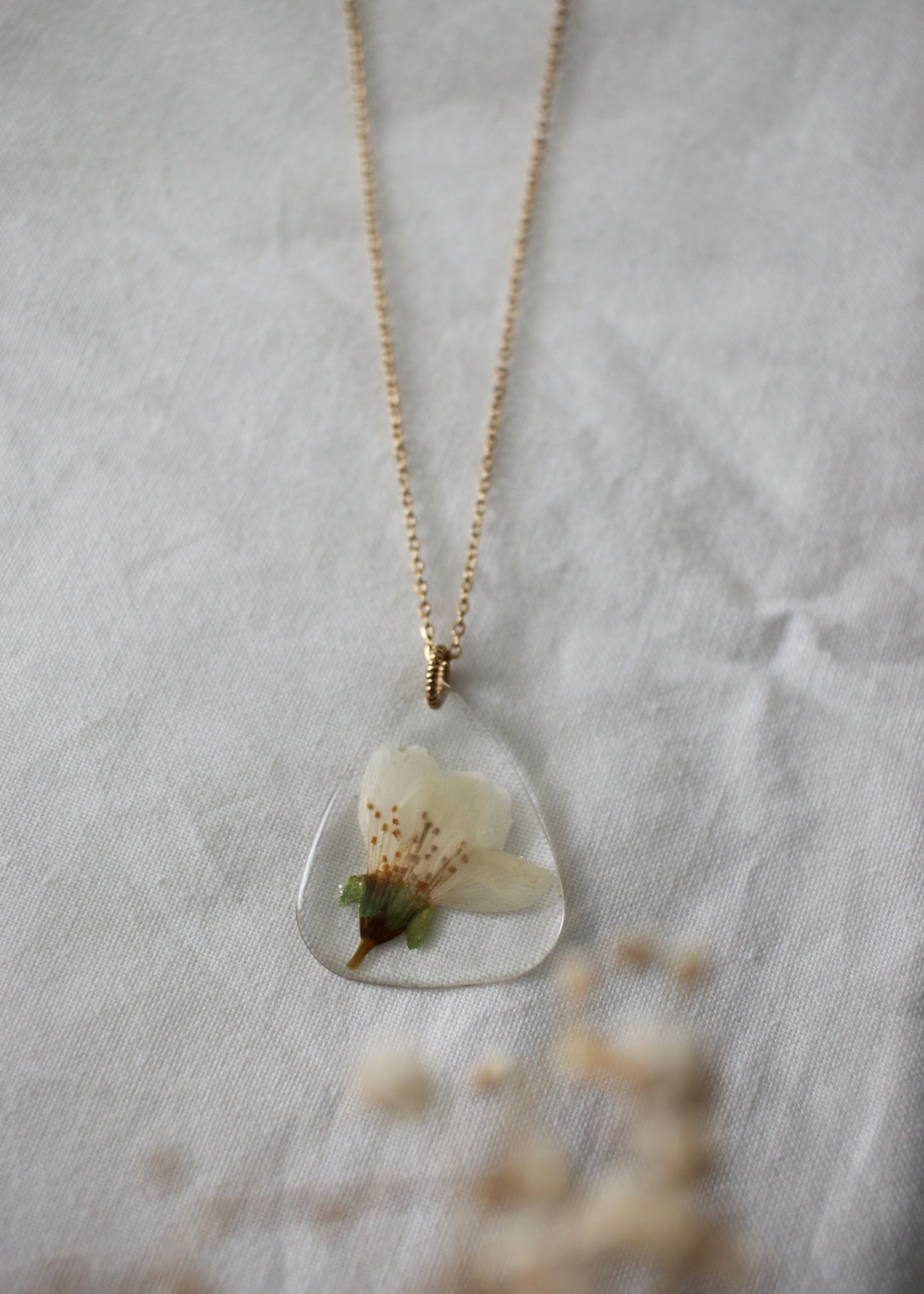 Apple Blossom Guitar Pick Necklace